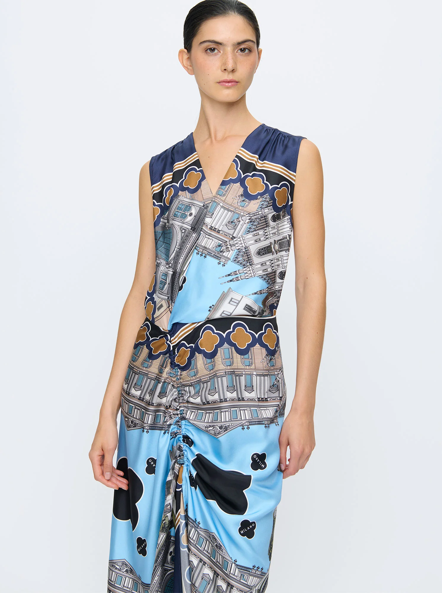 AGNES Wrap dress Navy/Mare - Image 4