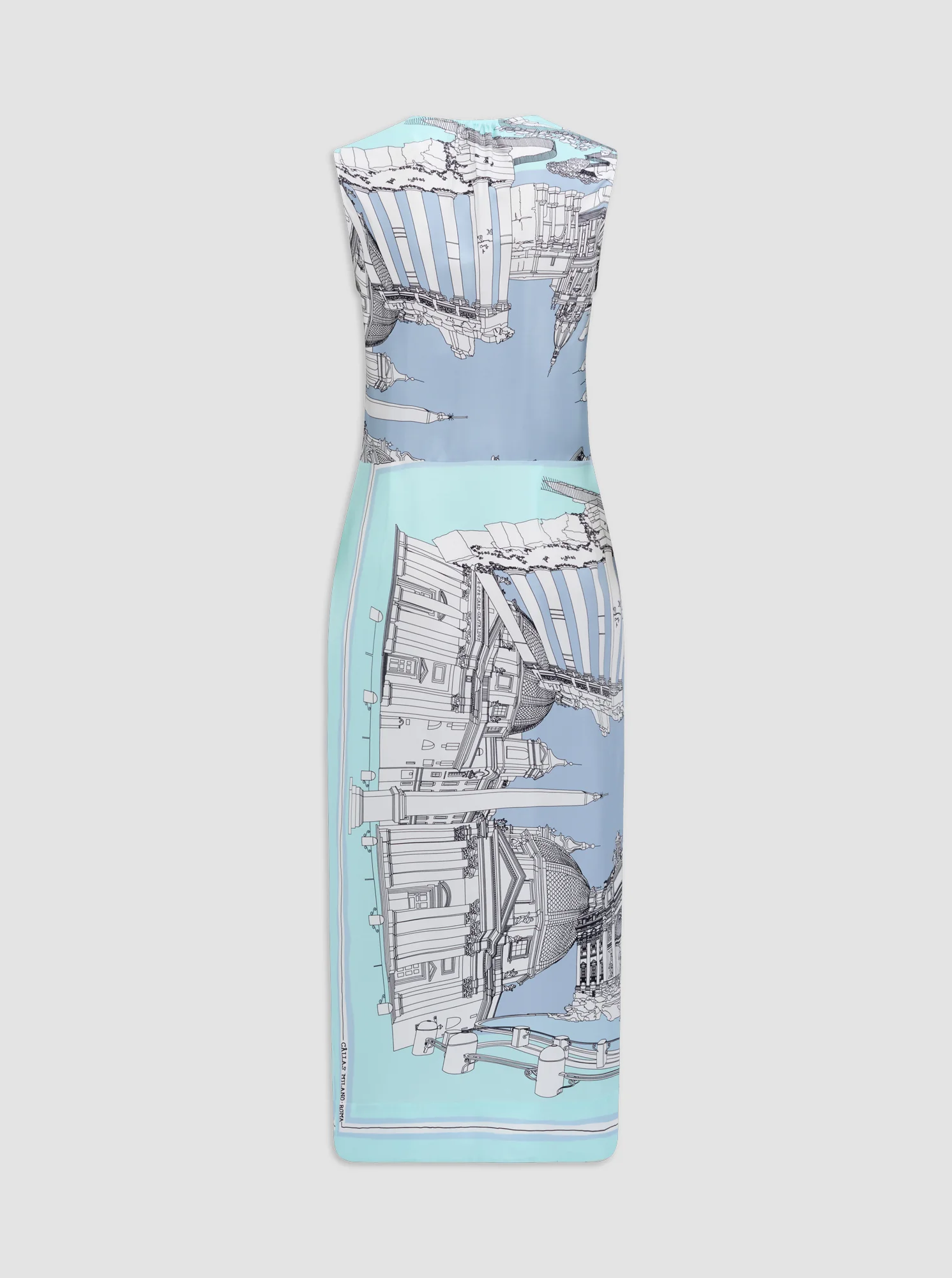 AGNES Print silk dress Turquoise - Image 5