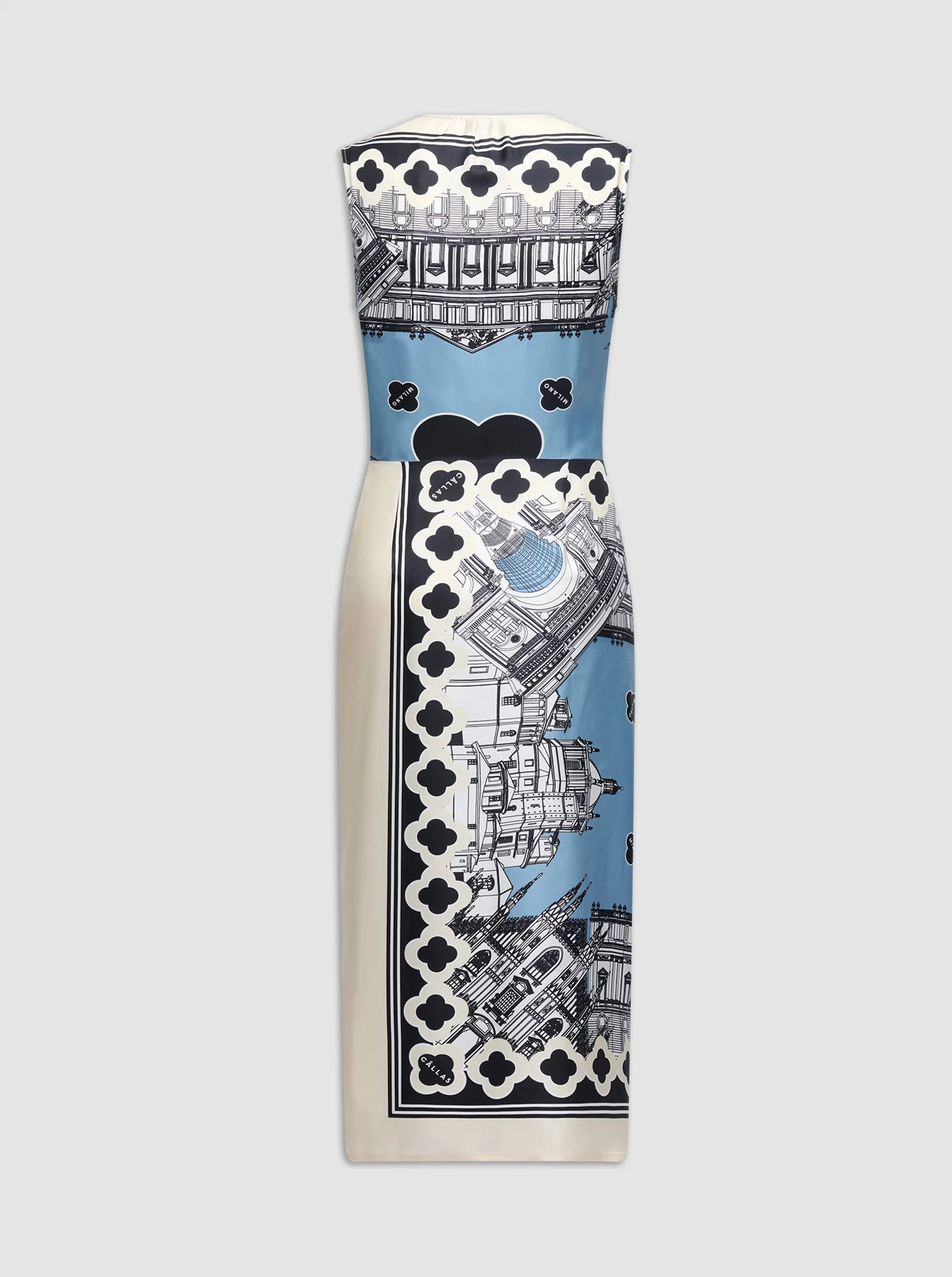 AGNES Silk print dress Black/white - Image 3