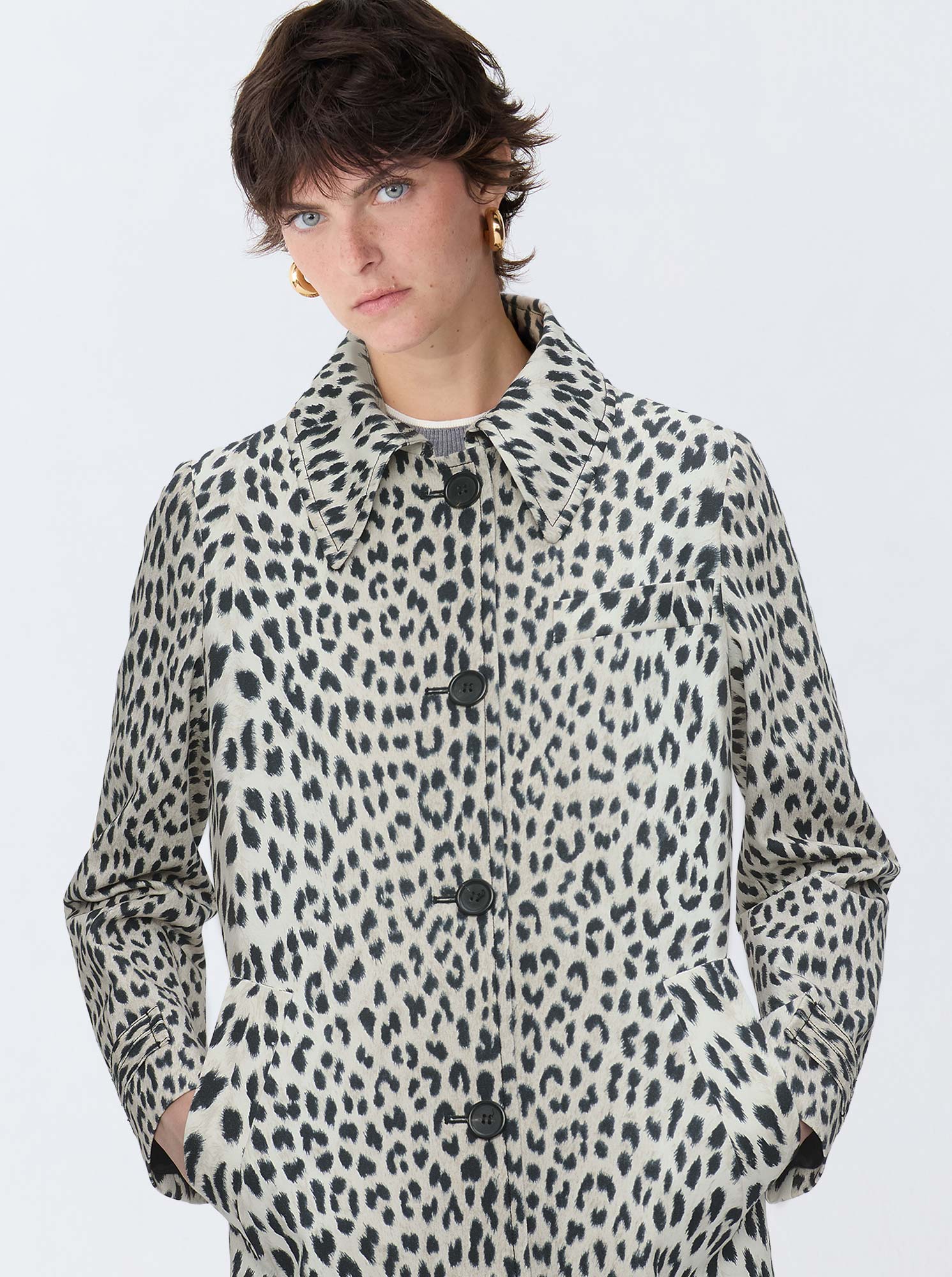 ALAINE Animal Print Car-Coat - Image 3