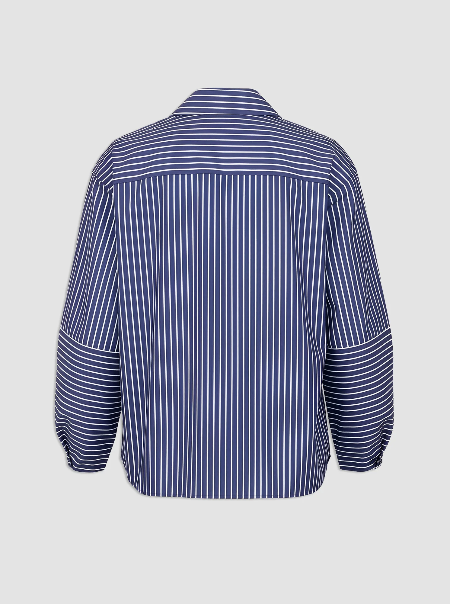 AURA Lantern sleeve stripe shirt navy/white - Image 6