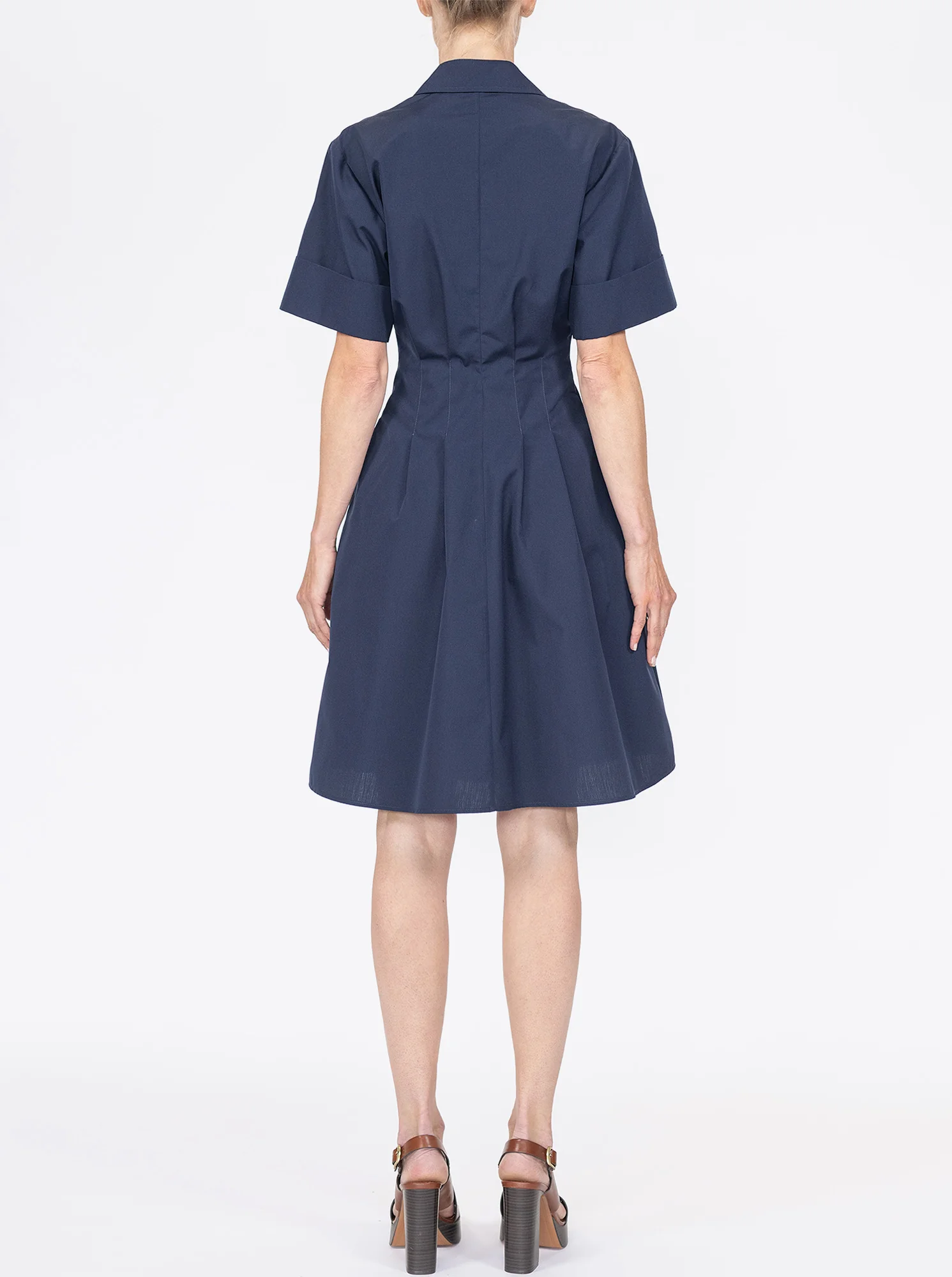 BERGAMO Fit and flare shirtdress Navy - Image 3