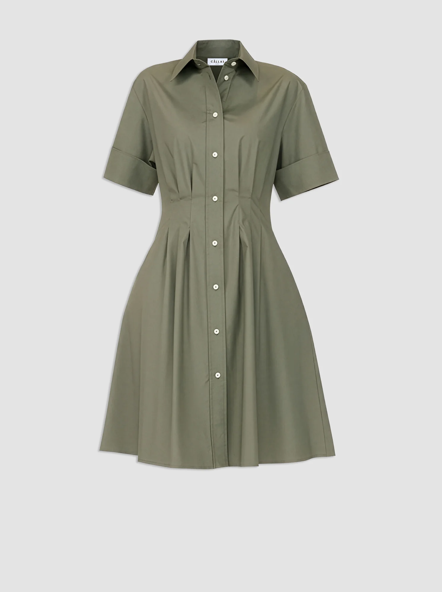 BERGAMO Fit and flare shirtdress Olive - Image 4