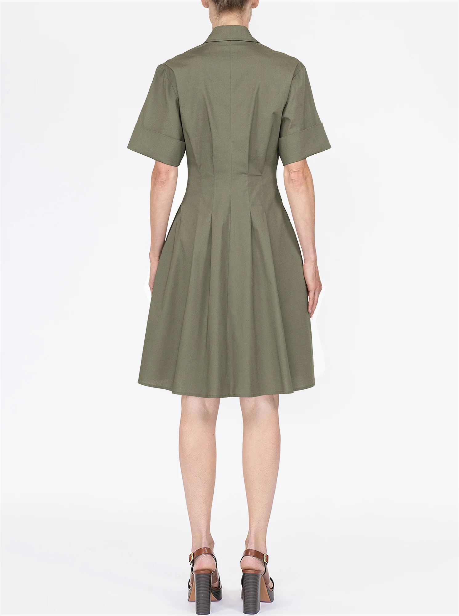 BERGAMO Fit and flare shirtdress Olive - Image 5