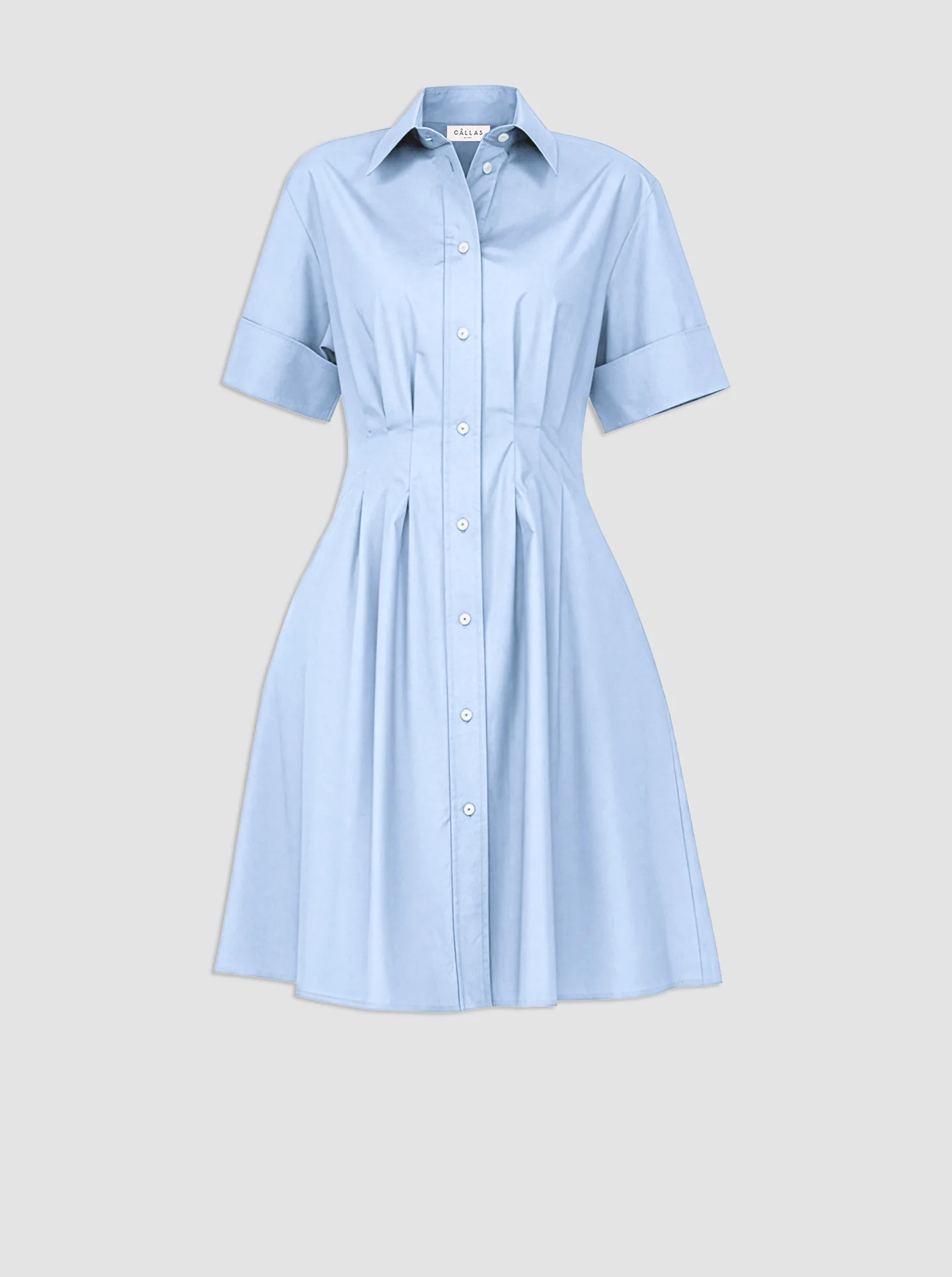 BERGAMO Fit and flare shirtdress Pale Blue