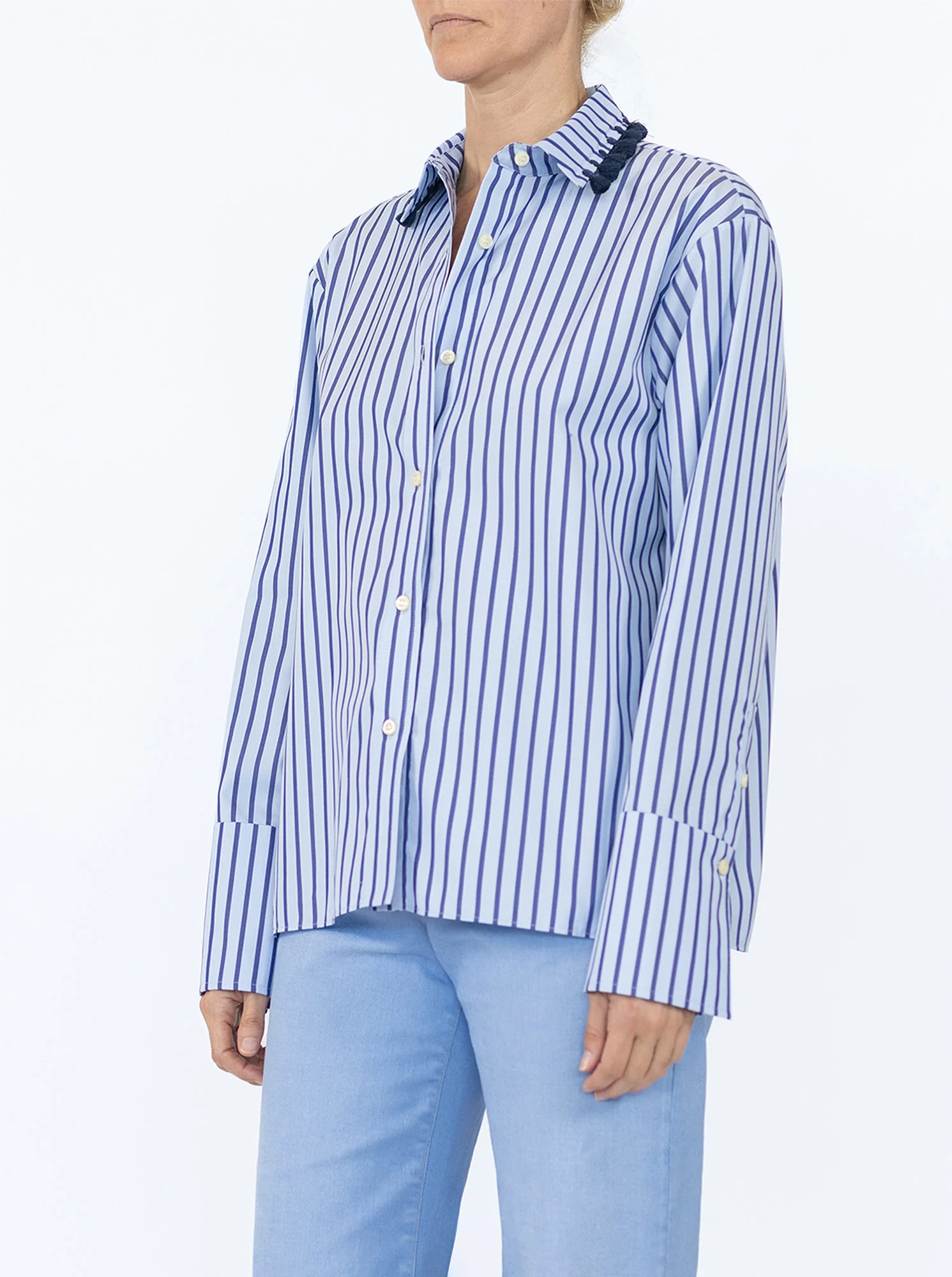 BILLIE Tassel shirt Blue/Navy - Image 3