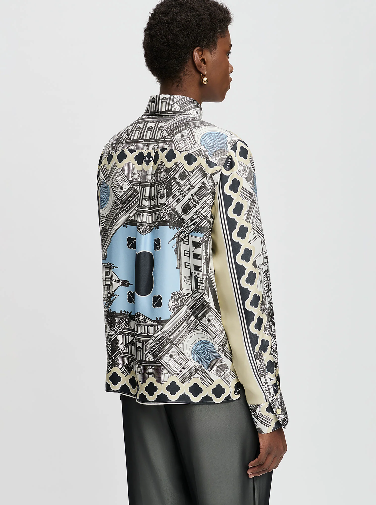 BROOKS Milano silk shirt Black/White - Image 3