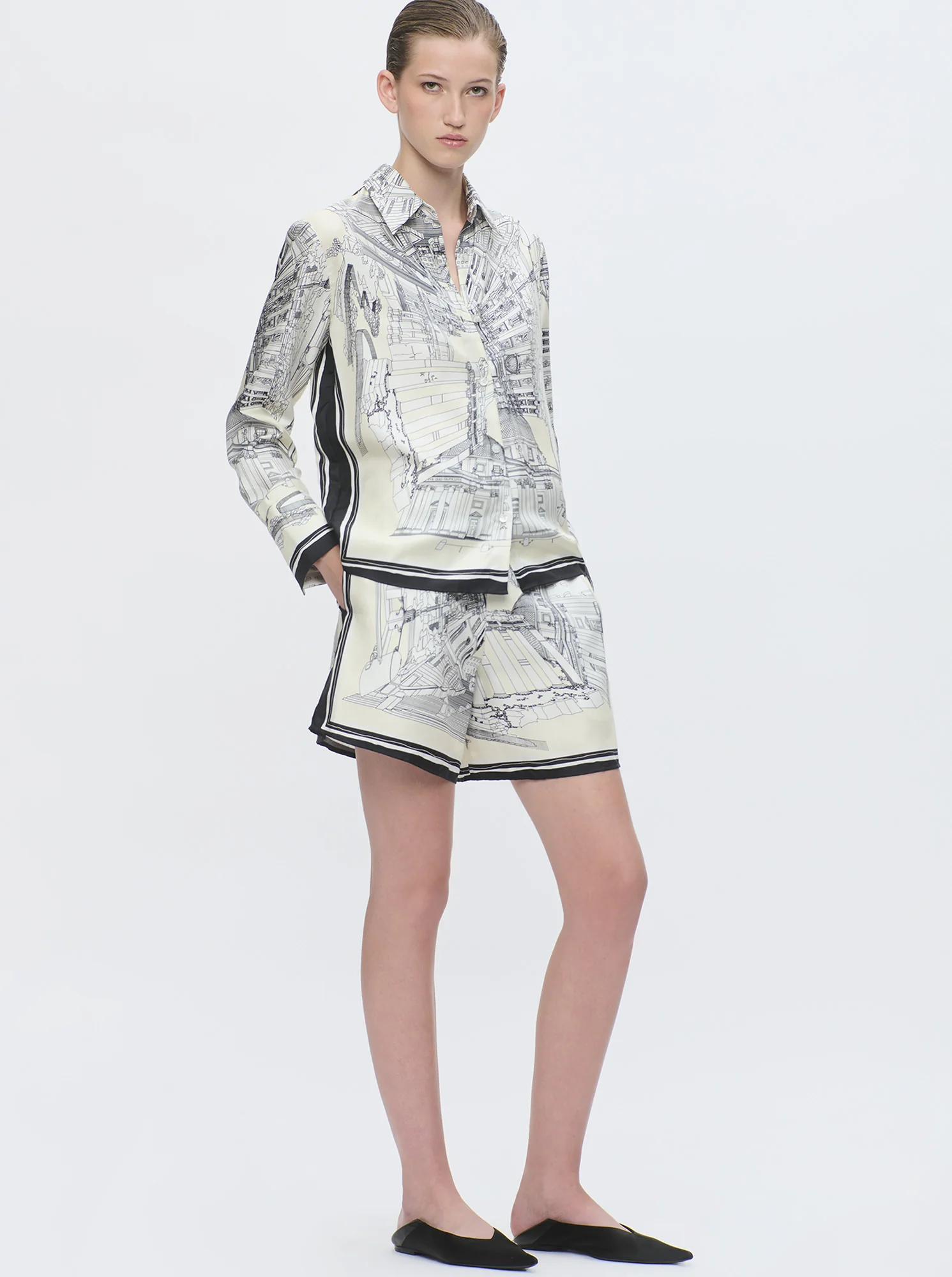 CAMERON Rome silk shirt White