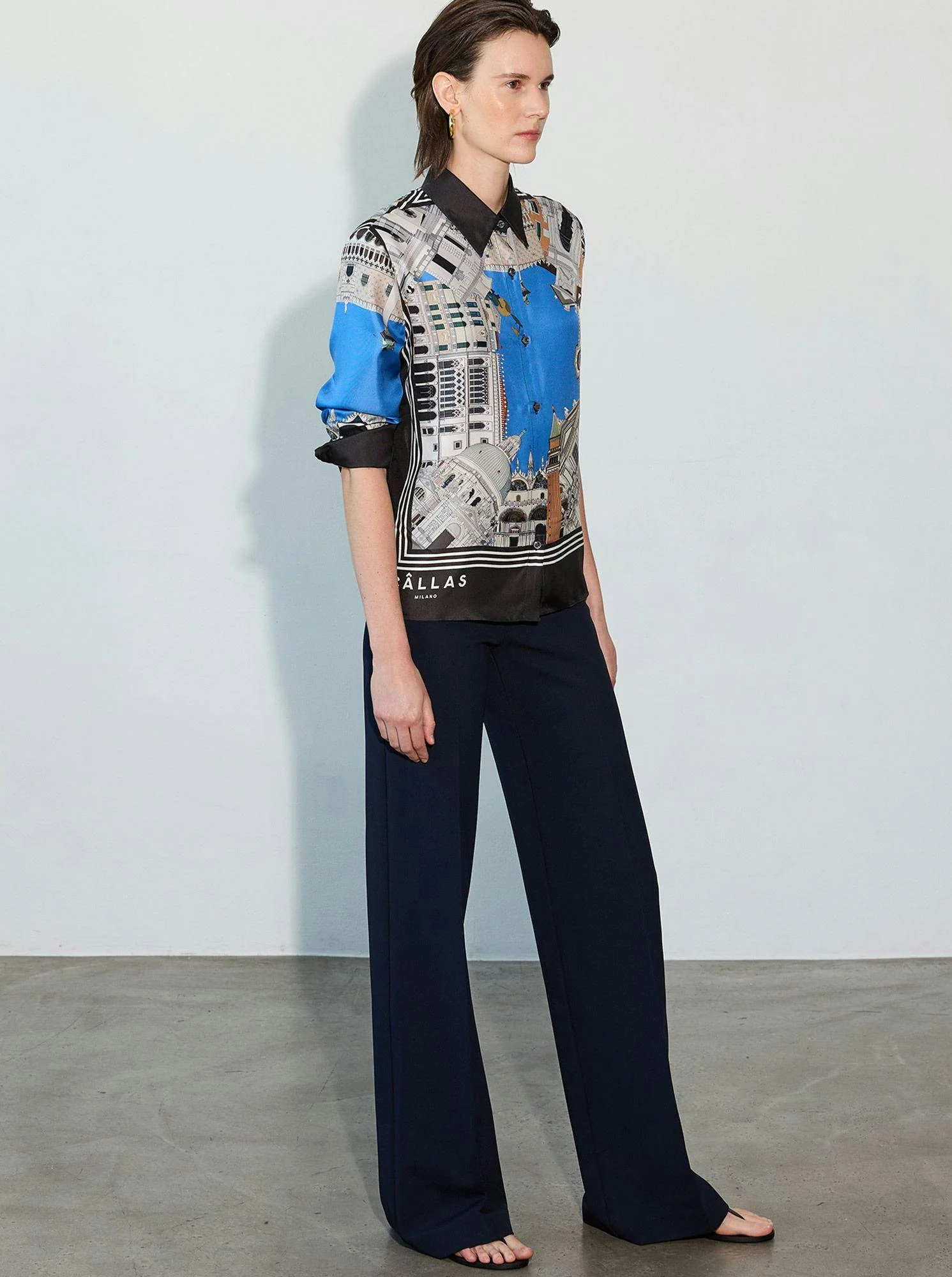 CAMERON Silk Shirt VENICE Print Blue/Black - Image 4