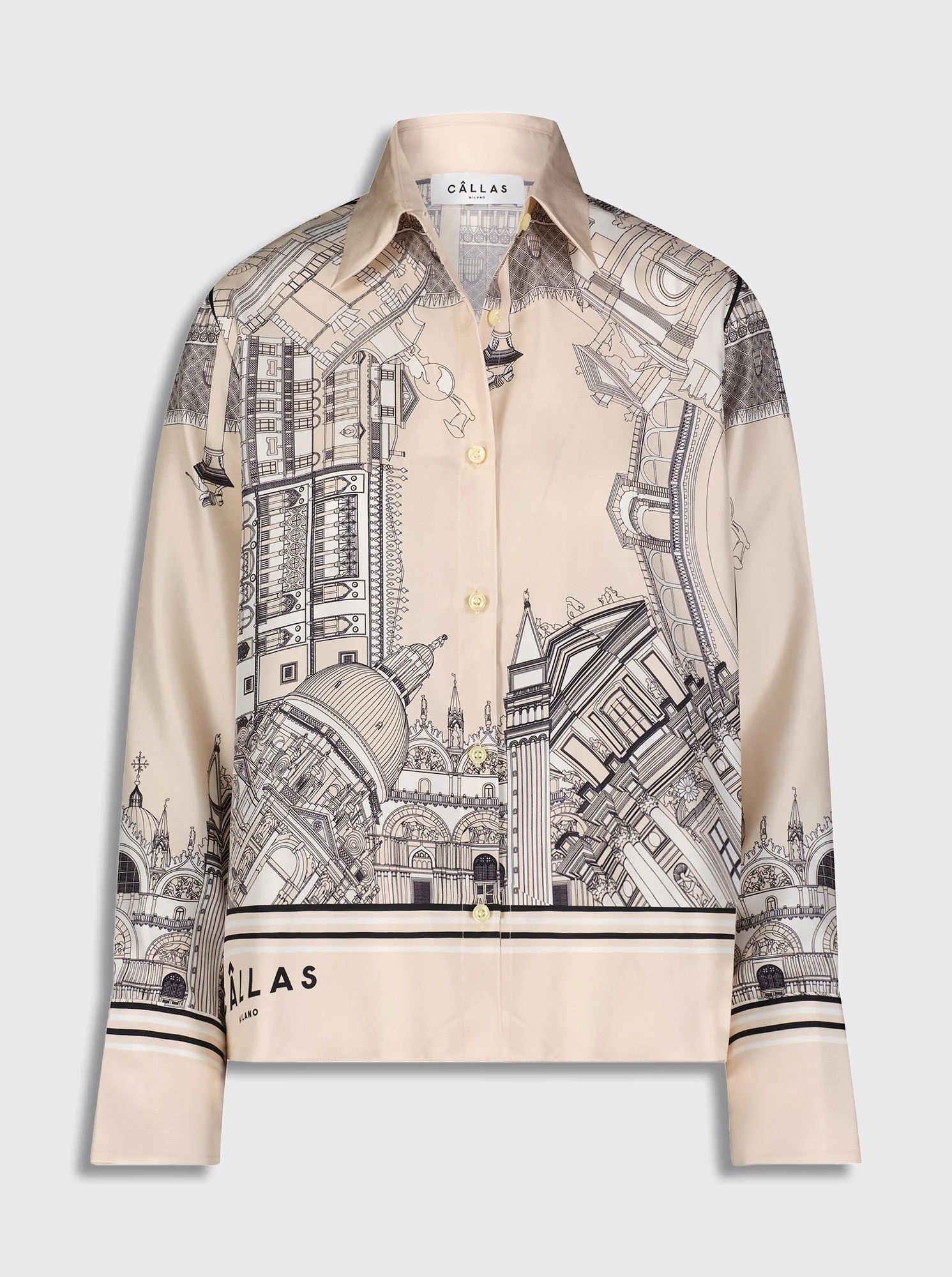 CAMERON Shirt VENICE PRINT White/Travertine