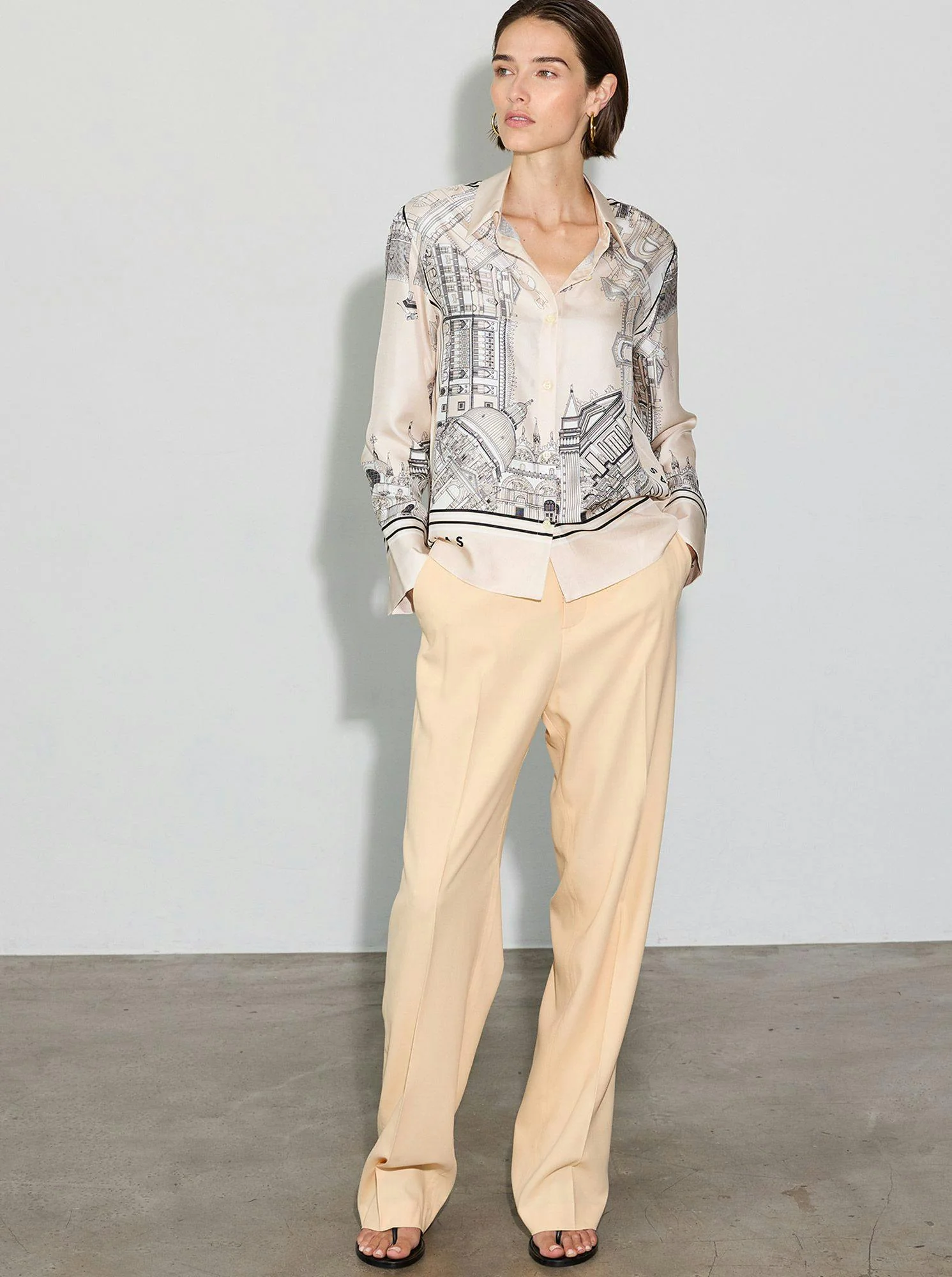 CAMERON Shirt VENICE PRINT White/Travertine - Image 2