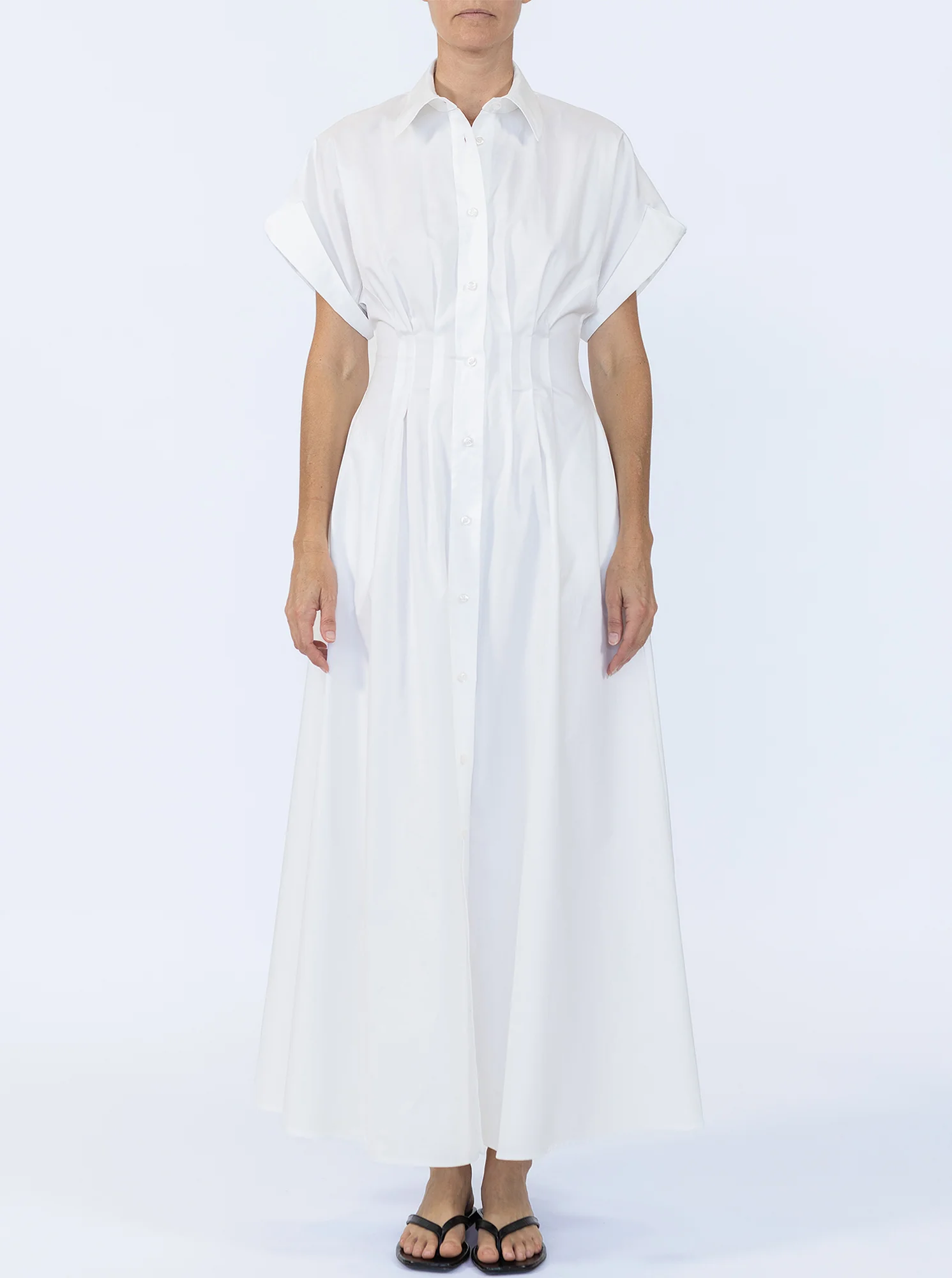 CORSICA Capsleeve shirtdress White - Image 3