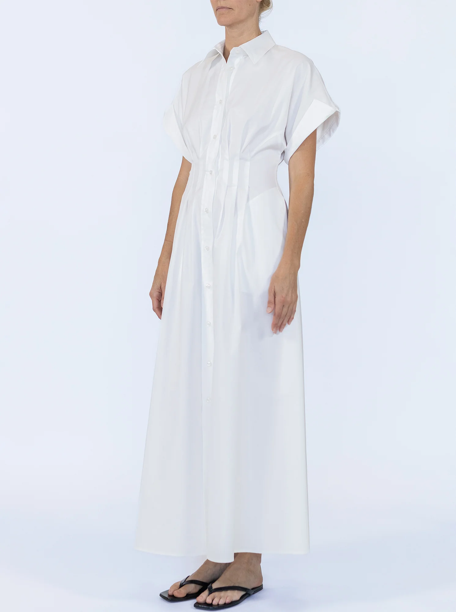 CORSICA Capsleeve shirtdress White - Image 4