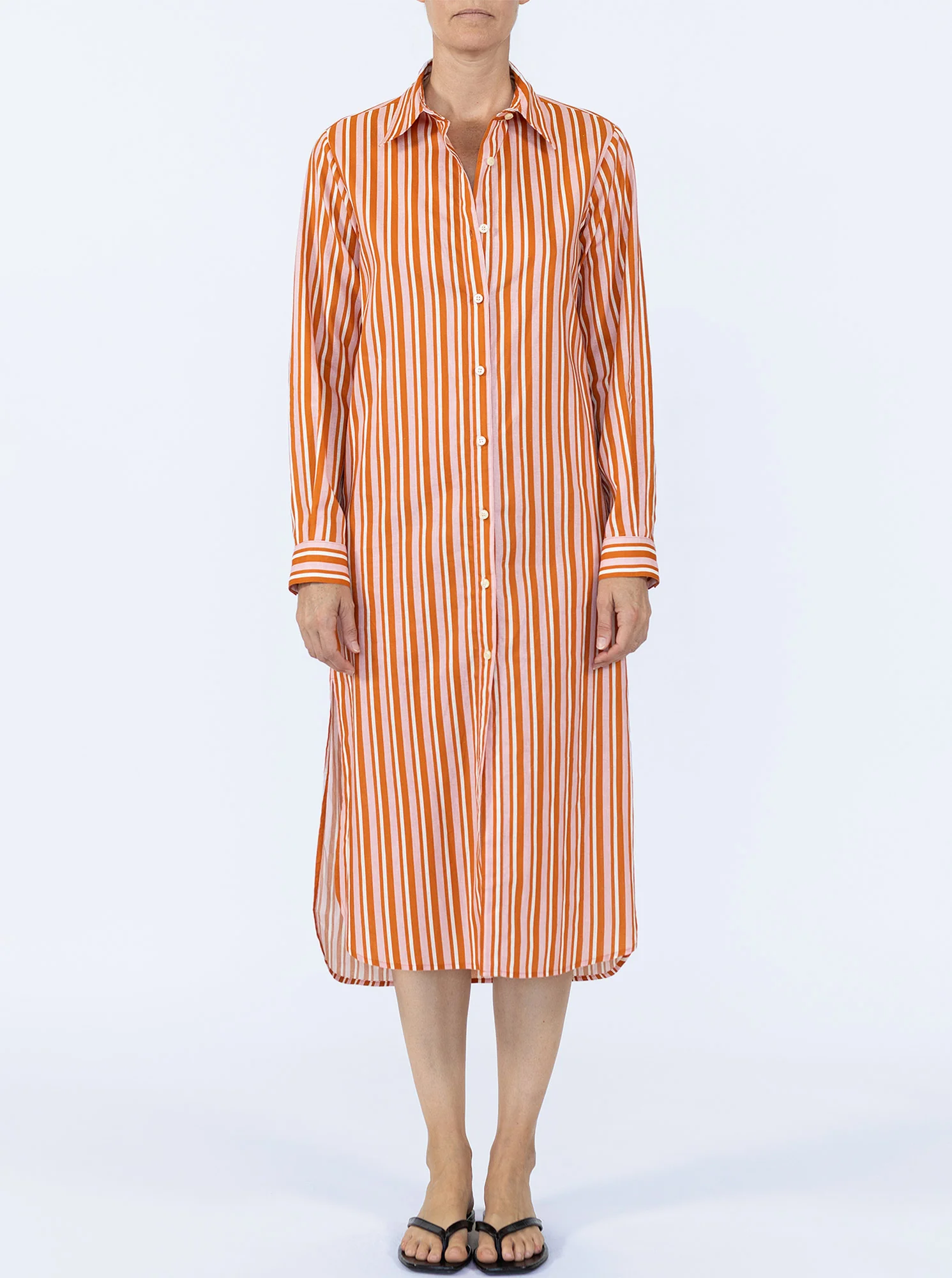 ELISSA Long shirtdress Pink/Brown - Image 3