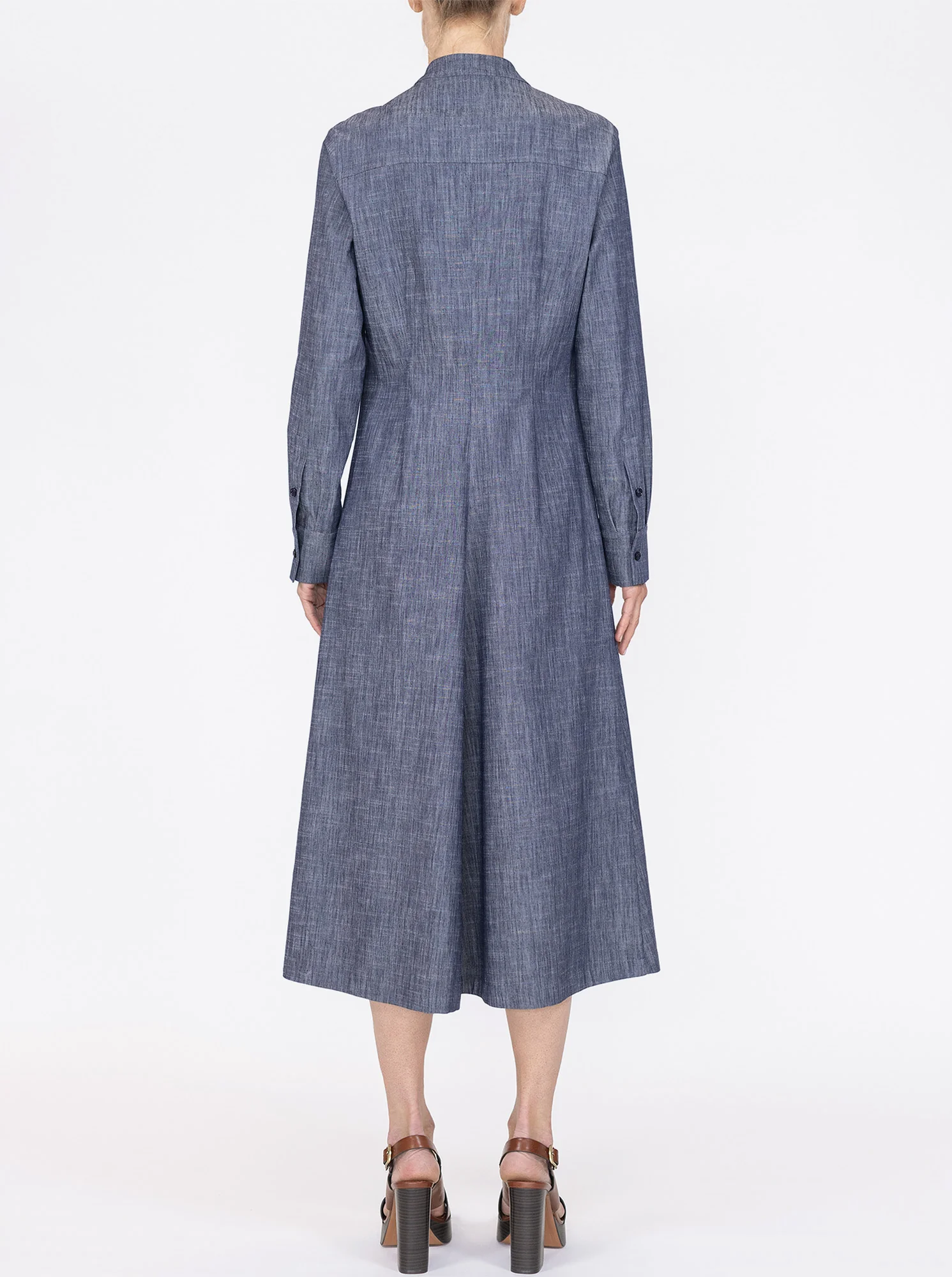 GENNY Long sleeve shirt dress Navy - Image 3