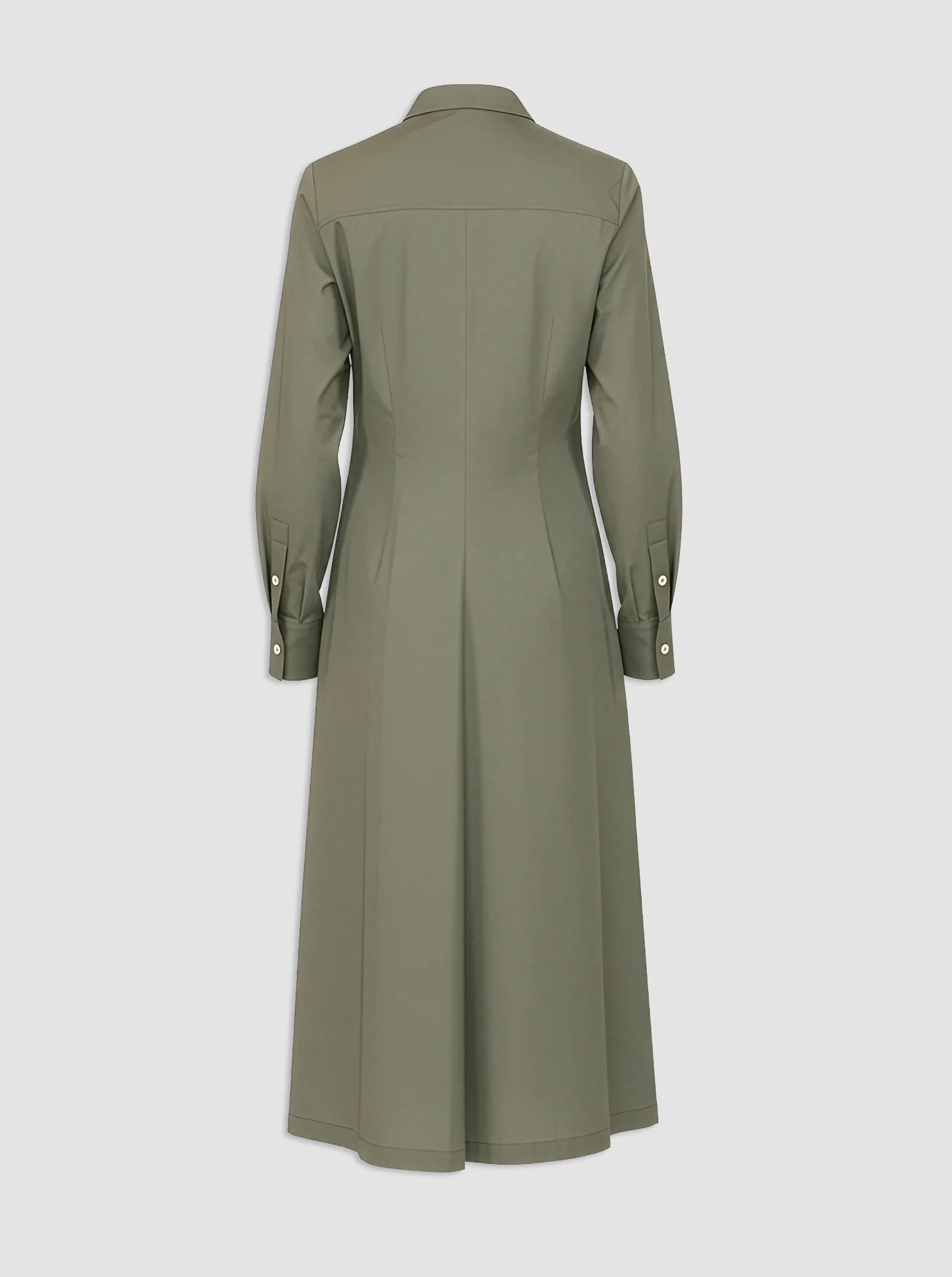 GENNY Long sleeve shirtdress Olive - Image 4
