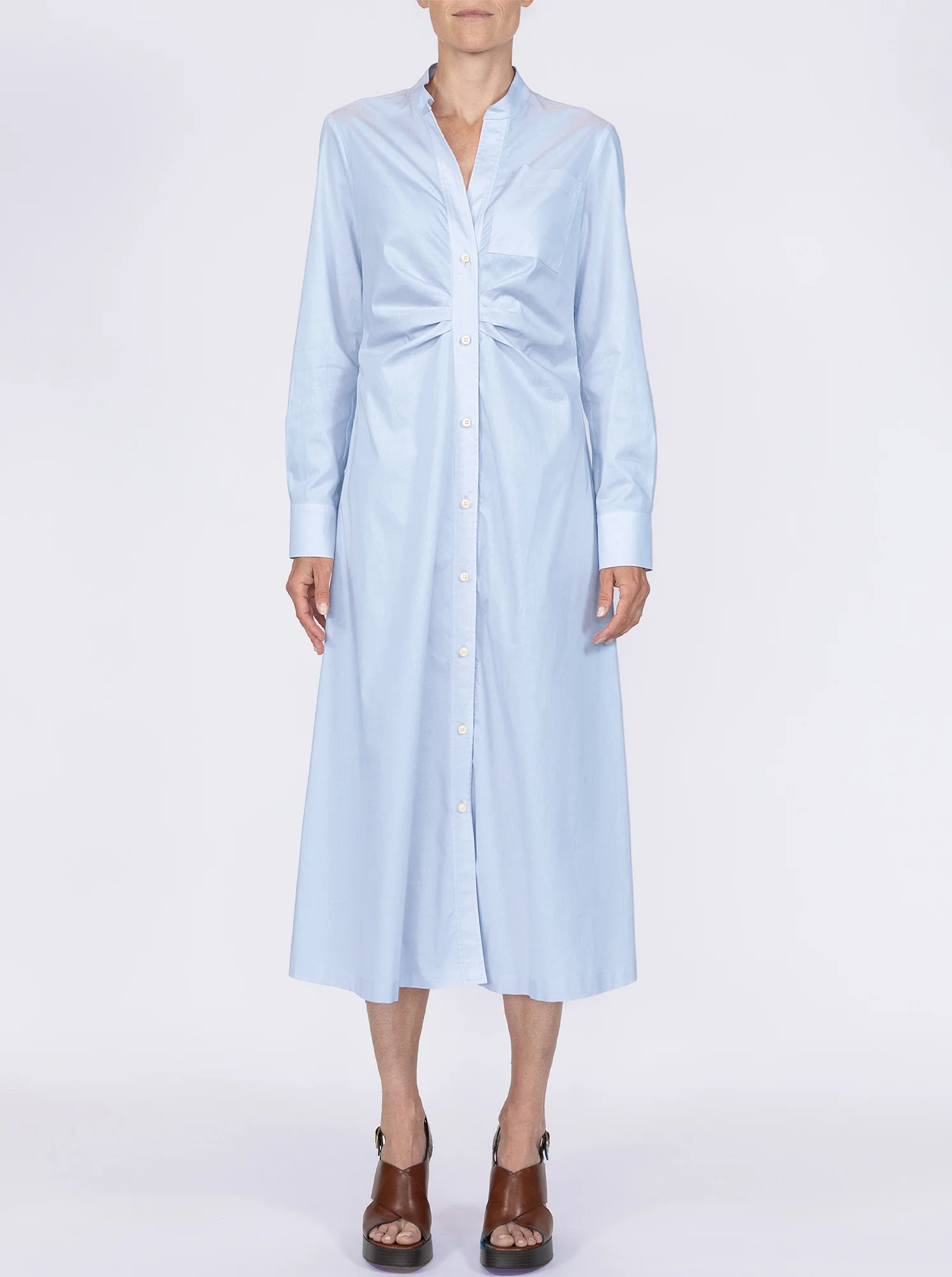 GENNY Long sleeve shirtdress Pale Blue - Image 2
