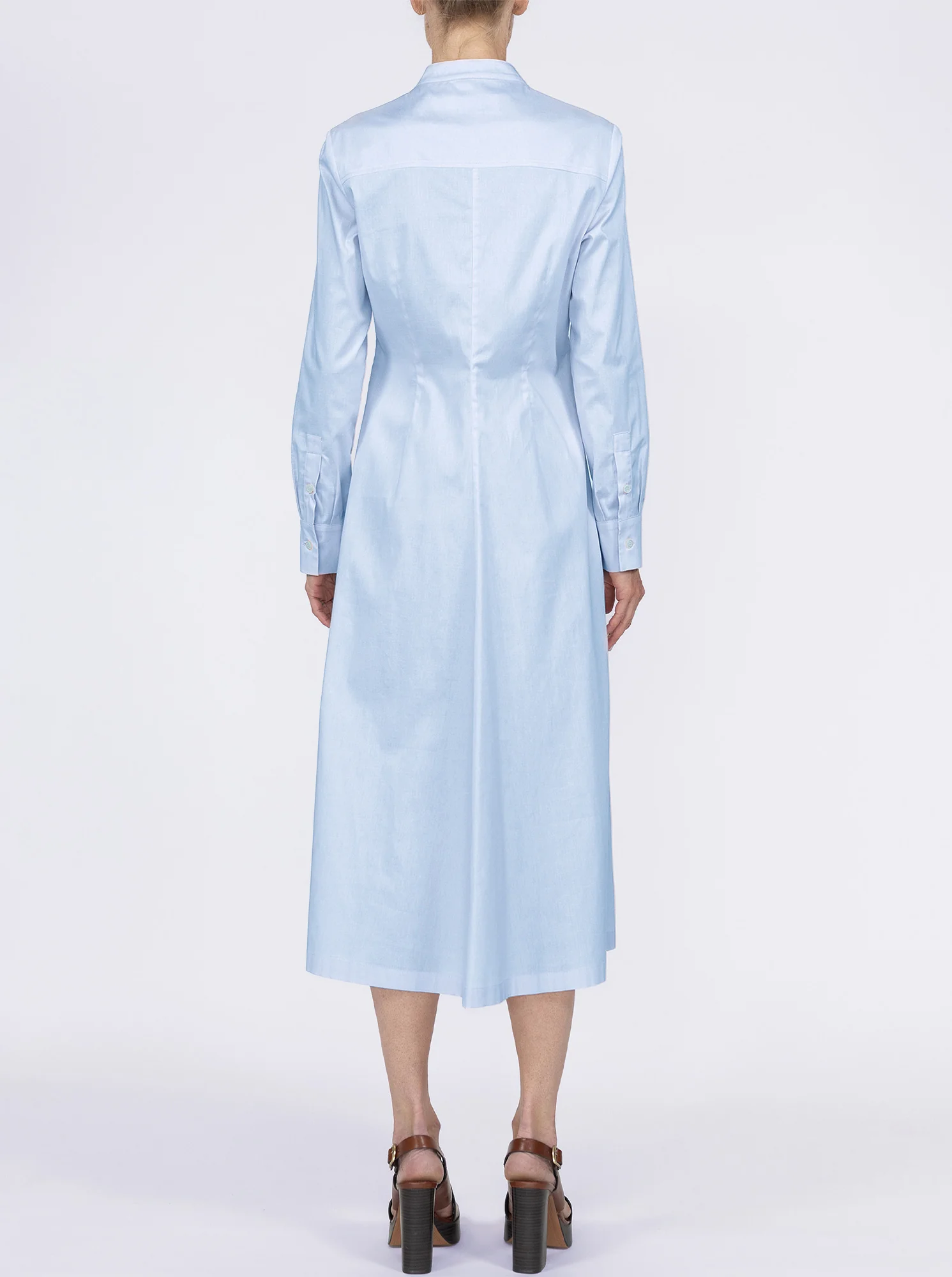 GENNY Long sleeve shirtdress Pale Blue - Image 3
