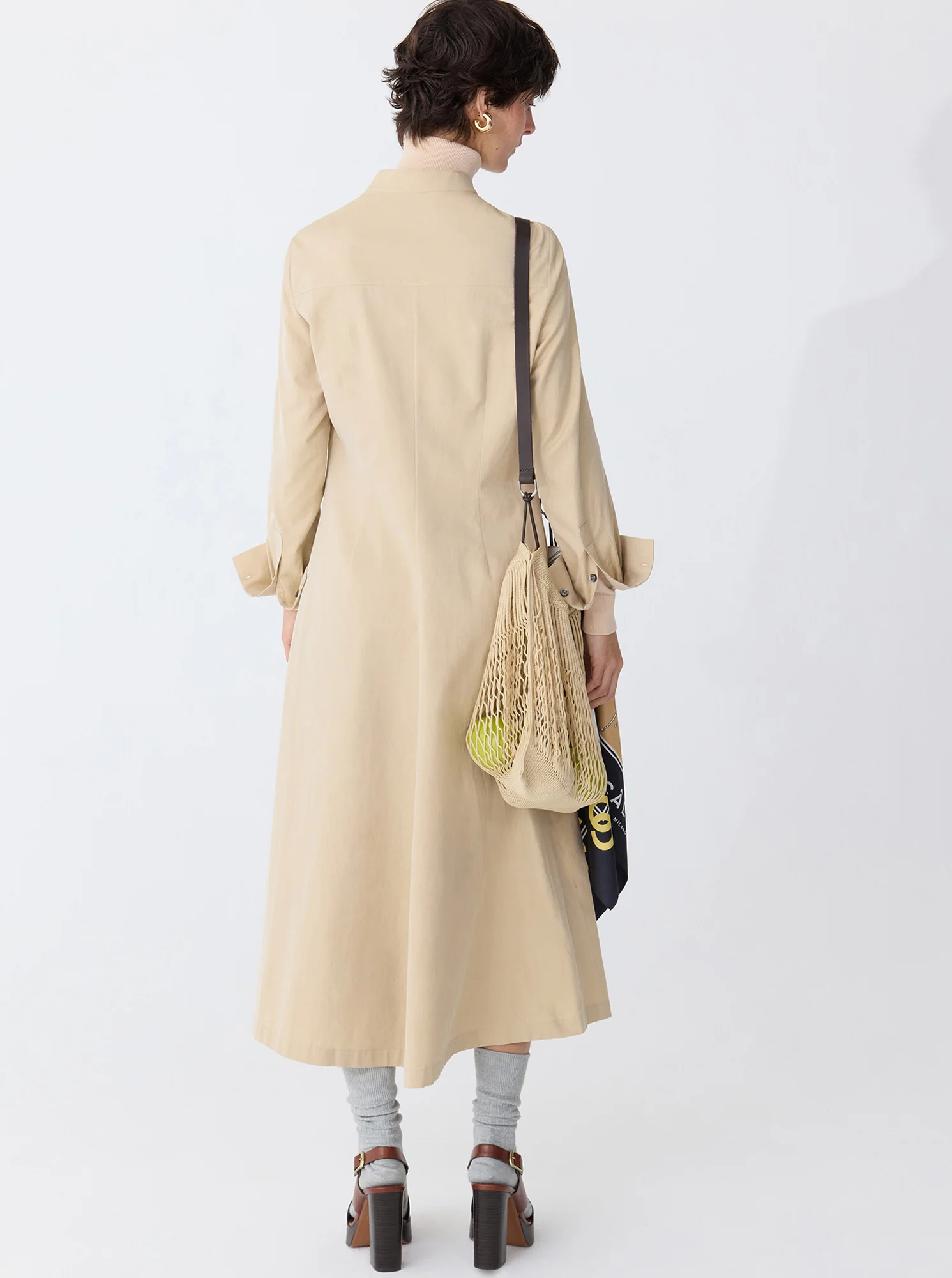 GENNY Longsleeve Shirt dress Pale Camel - Image 4
