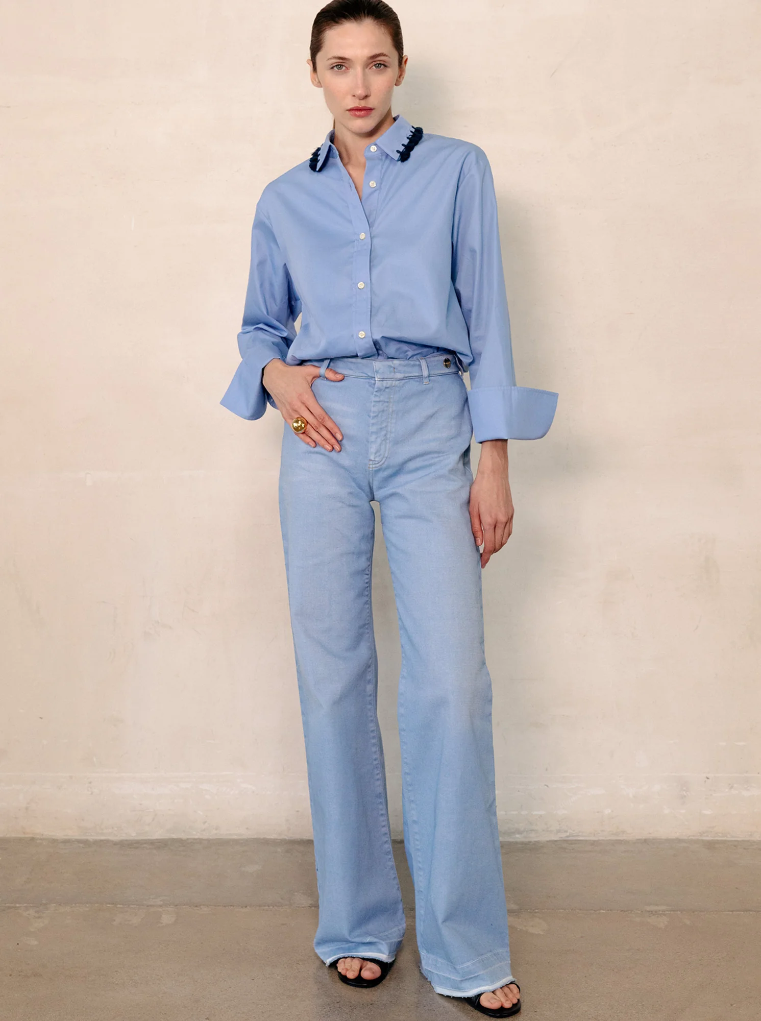 JERRY High rise flare jeans Pale Blue - Image 3