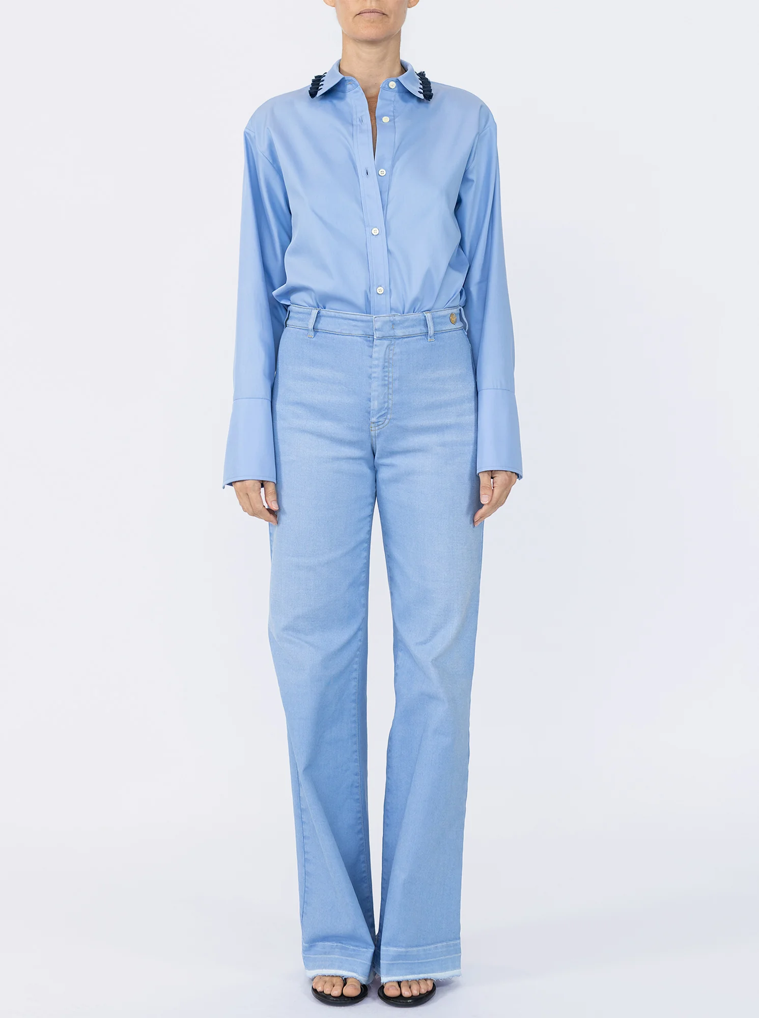 JERRY High rise flare jeans Pale Blue - Image 4