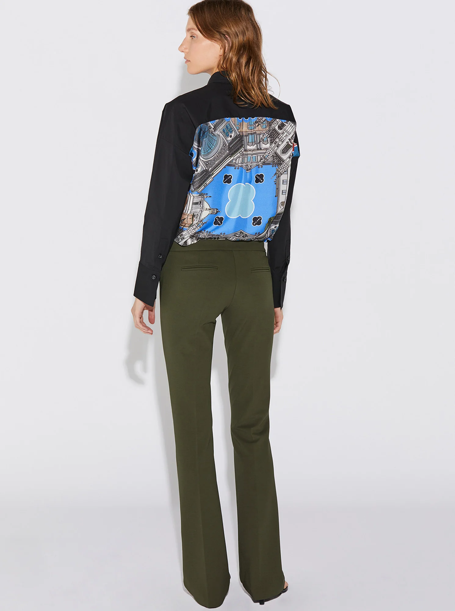 JULES Stretch Flare Pant Army Green - Image 3