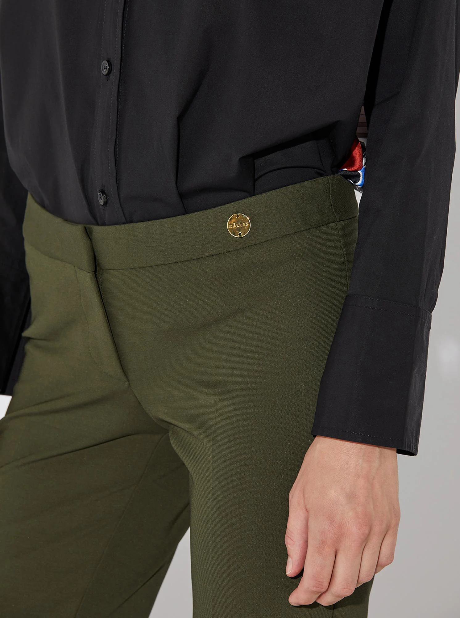 JULES Stretch Flare Pant Army Green - Image 5