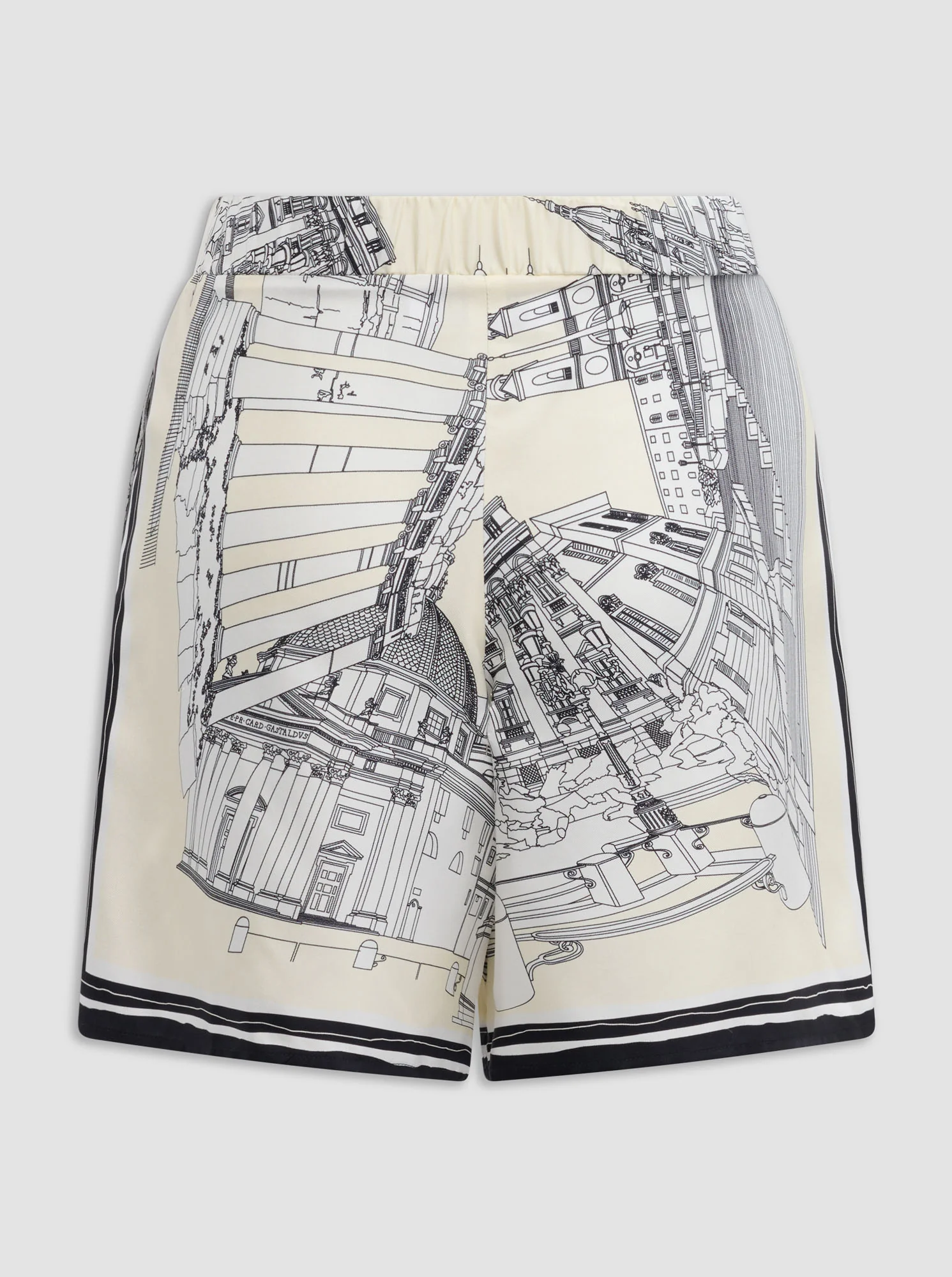 JUVIA Rome silk print shorts White - Image 5