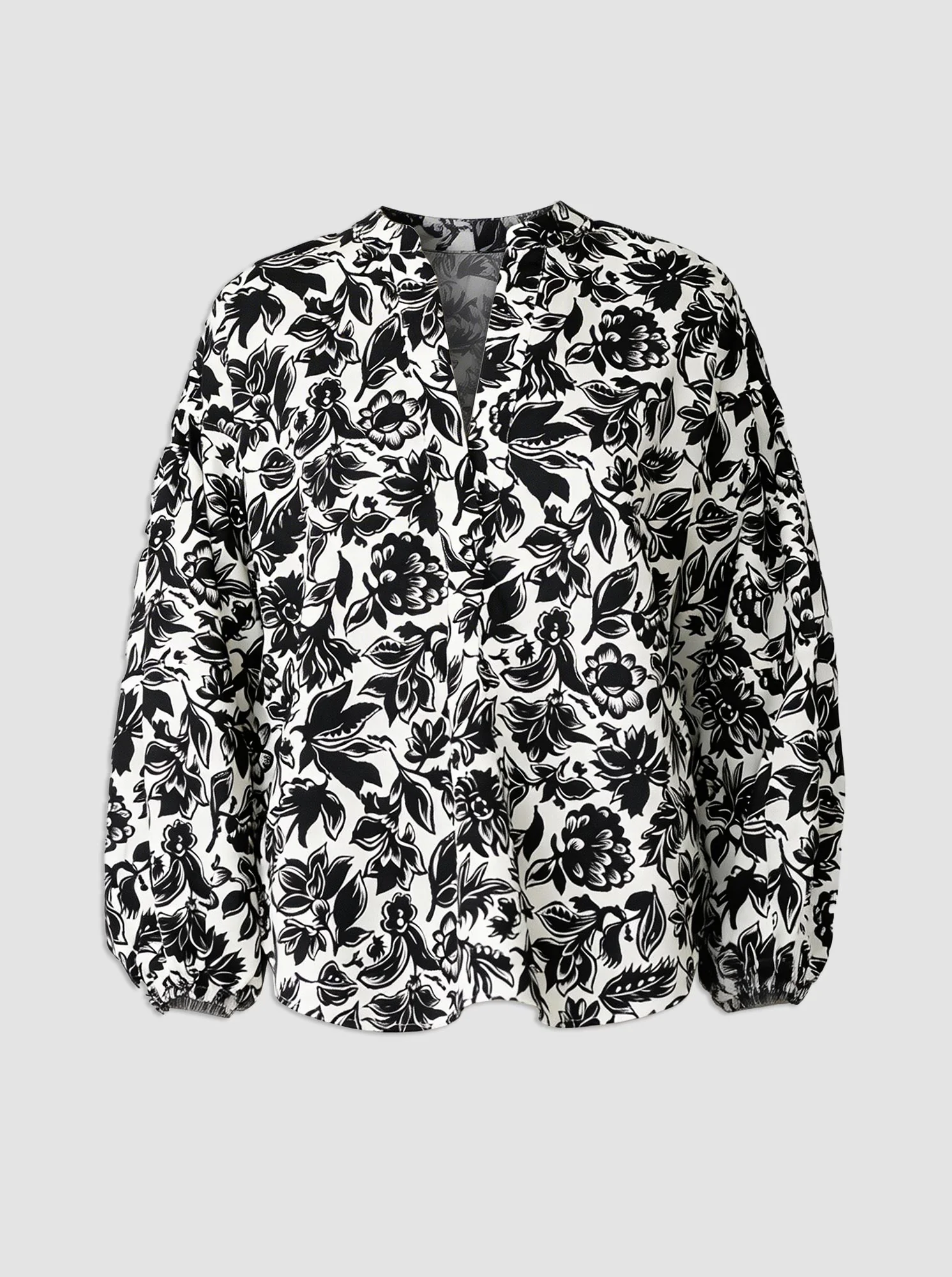 KEATON Shirt with lantern sleeves Black/White - Image 3