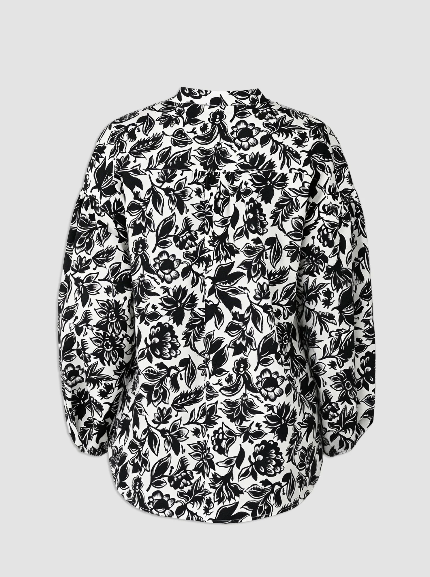 KEATON Shirt with lantern sleeves Black/White - Image 7