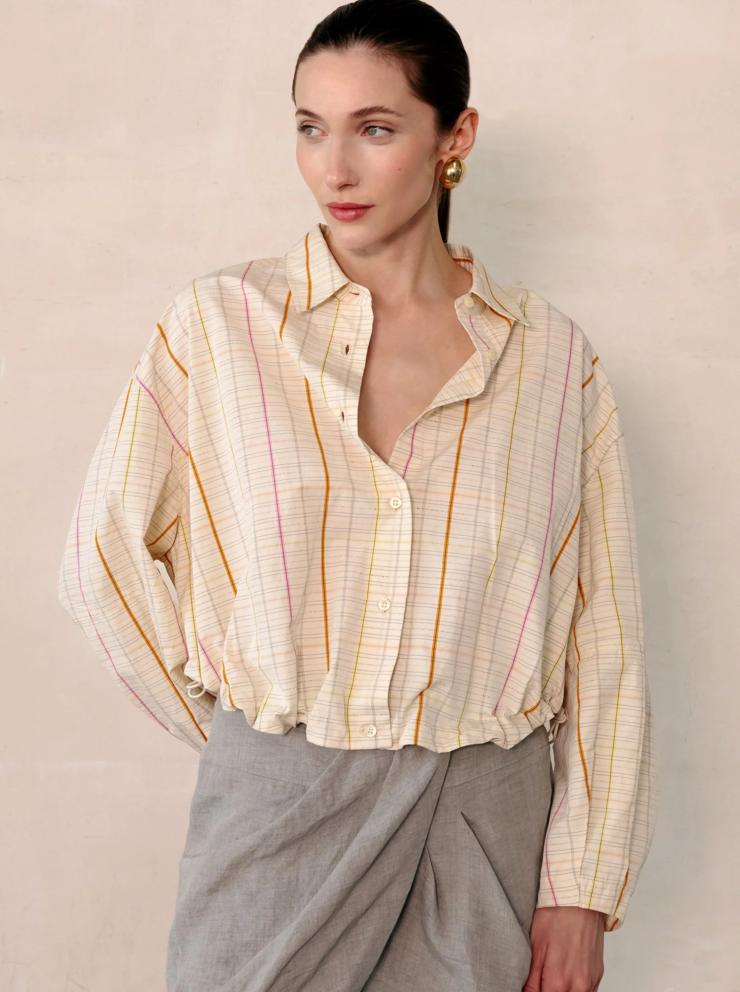LILLE Blouson hem shirt Natural