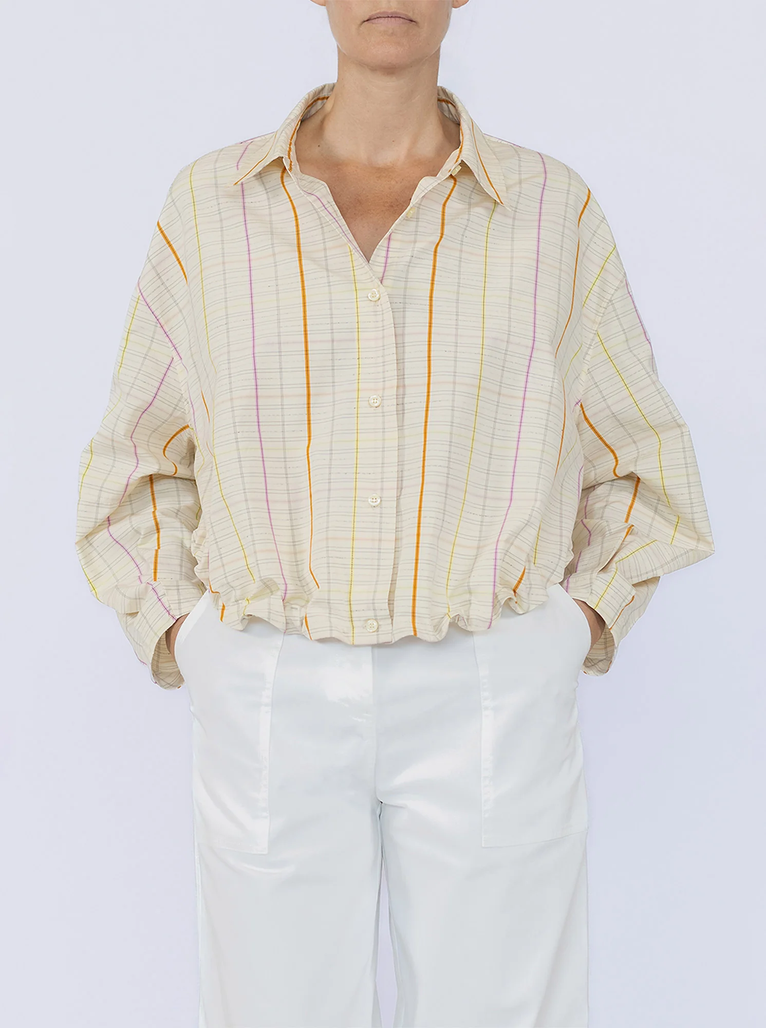 LILLE Blouson hem shirt Natural - Image 3
