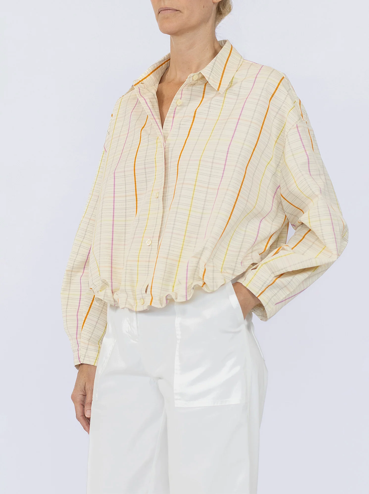 LILLE Blouson hem shirt Natural - Image 4