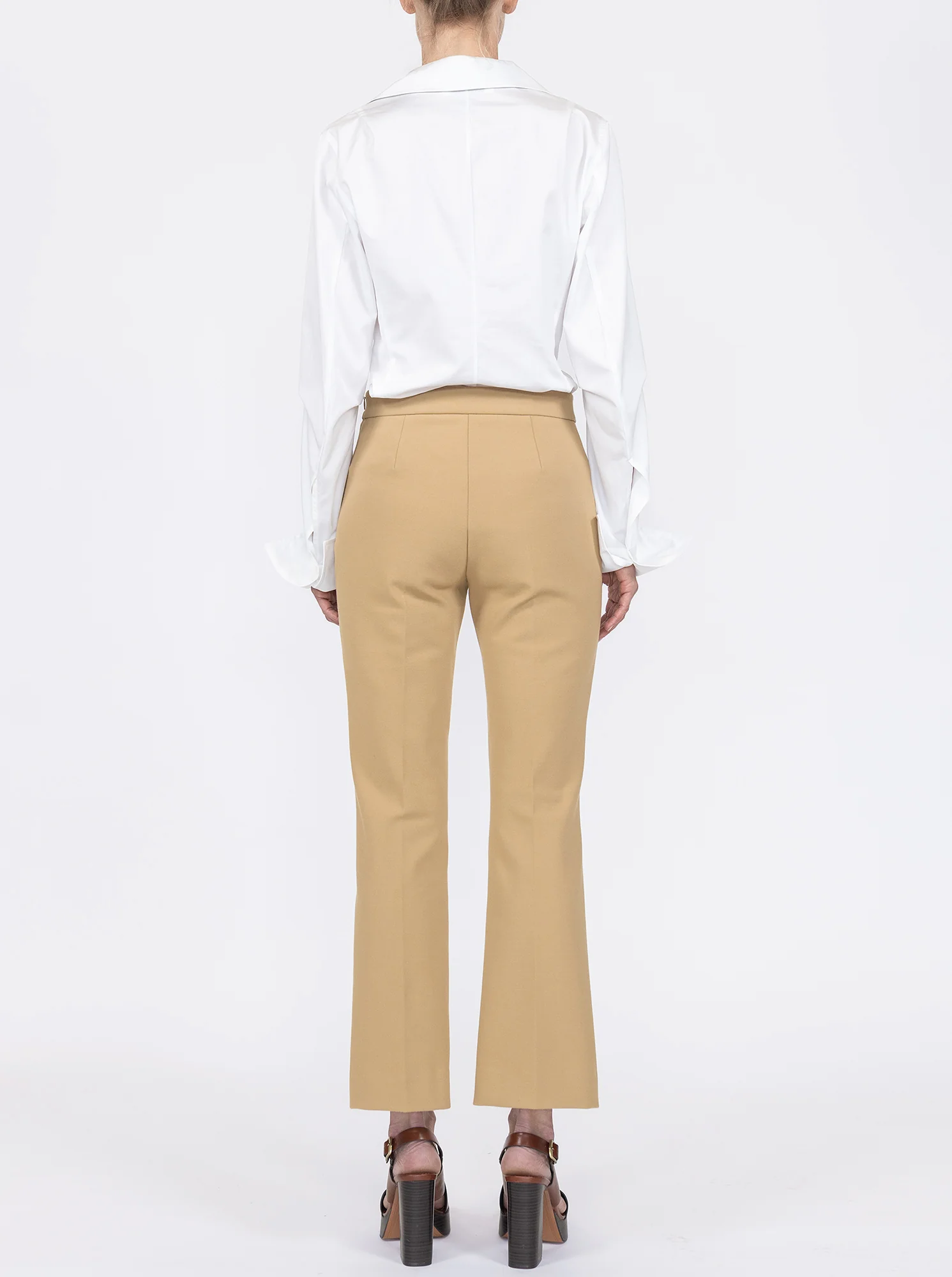 LOLA Cropped kick flare pant Pale Camel - Image 4