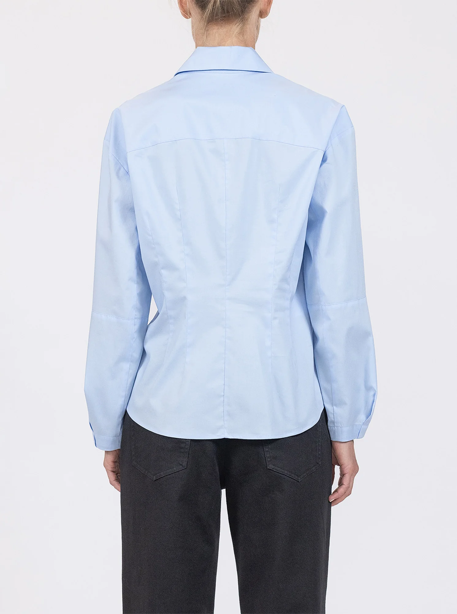 LUCIA Lantern sleeve shirt Pale Blue - Image 3