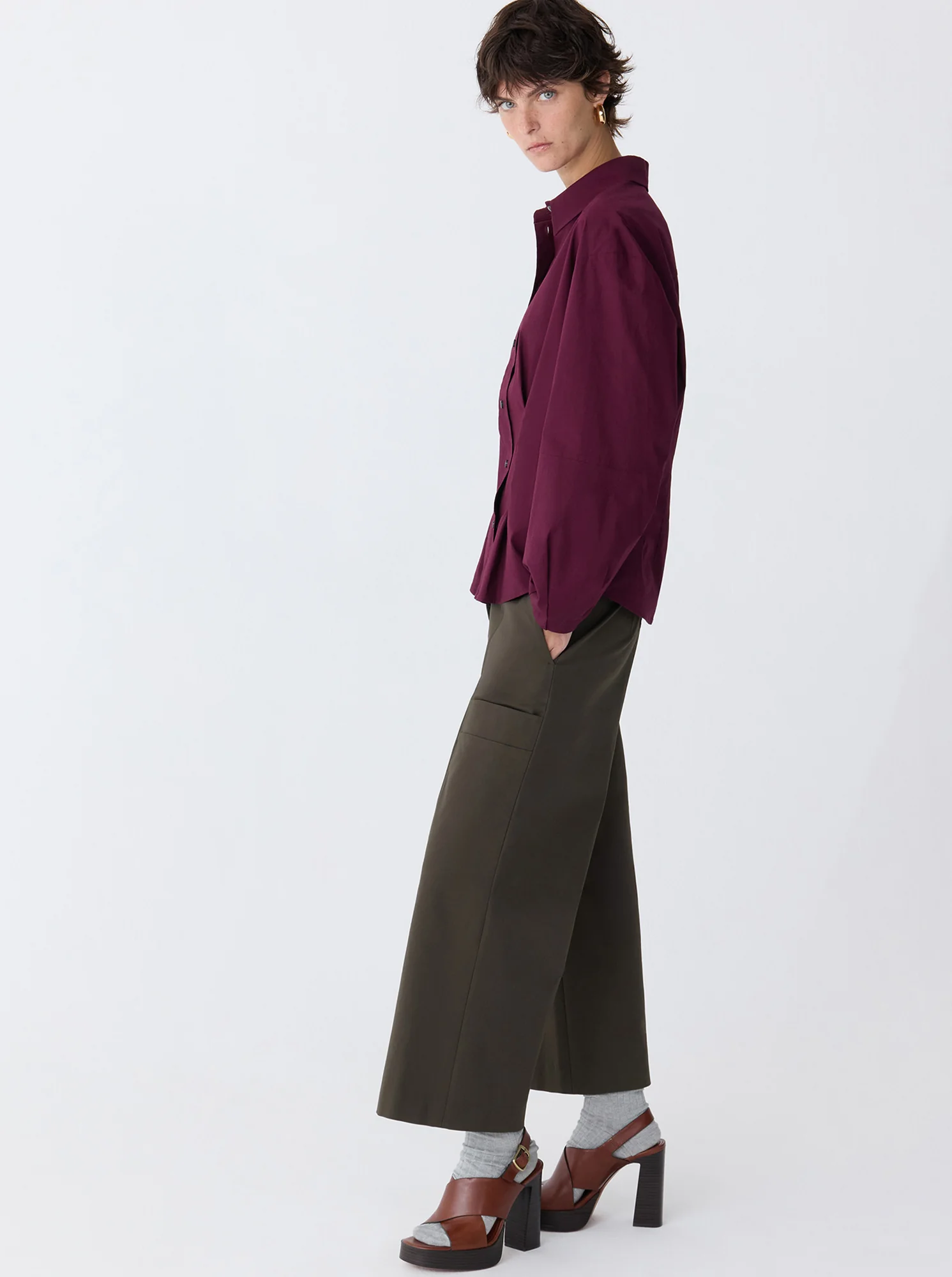 LUCIA Lantern Sleeve Shirt Violet - Image 4