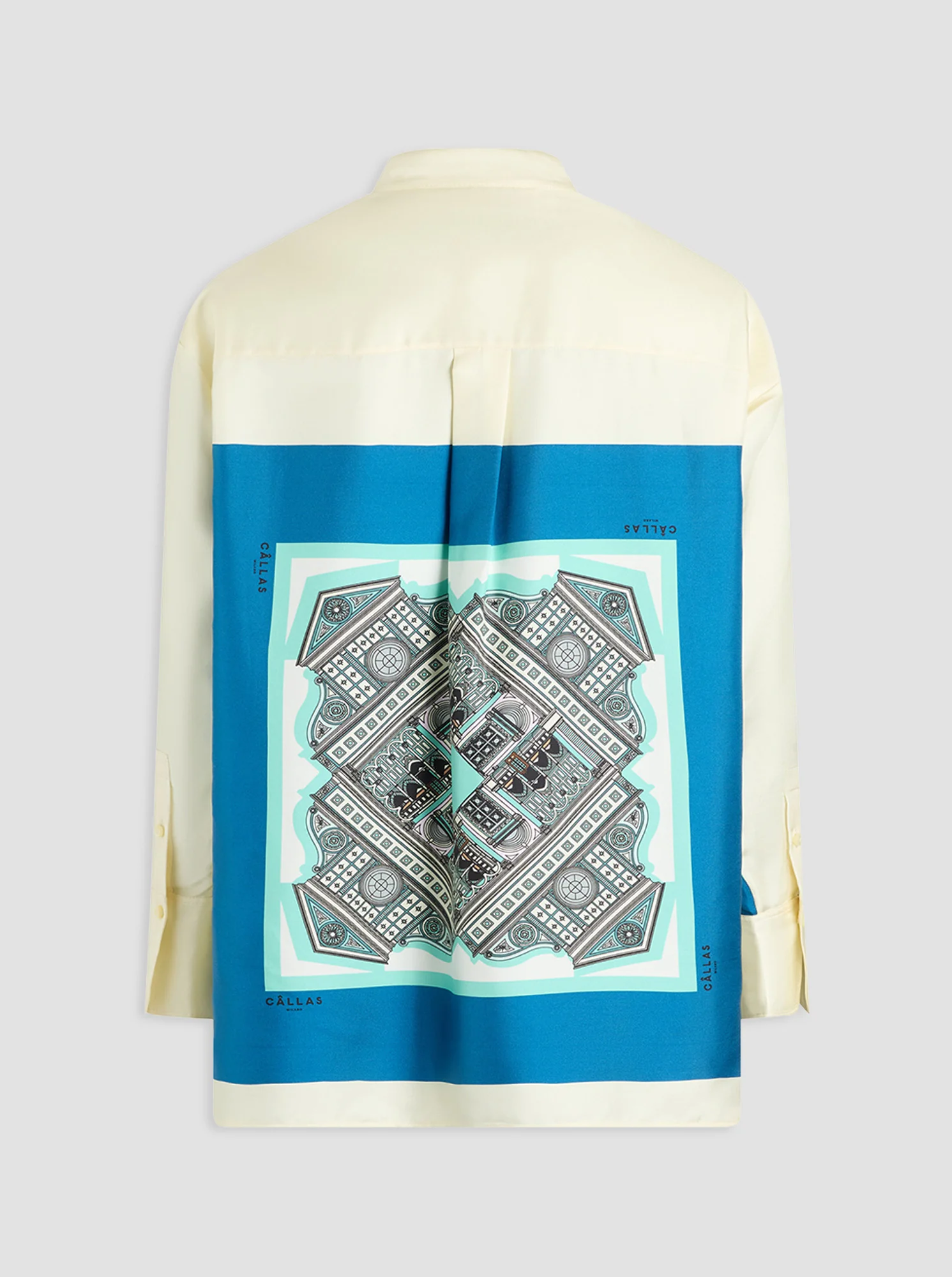 LYN Scarf Print Shirt Turquoise / Navy - Image 7