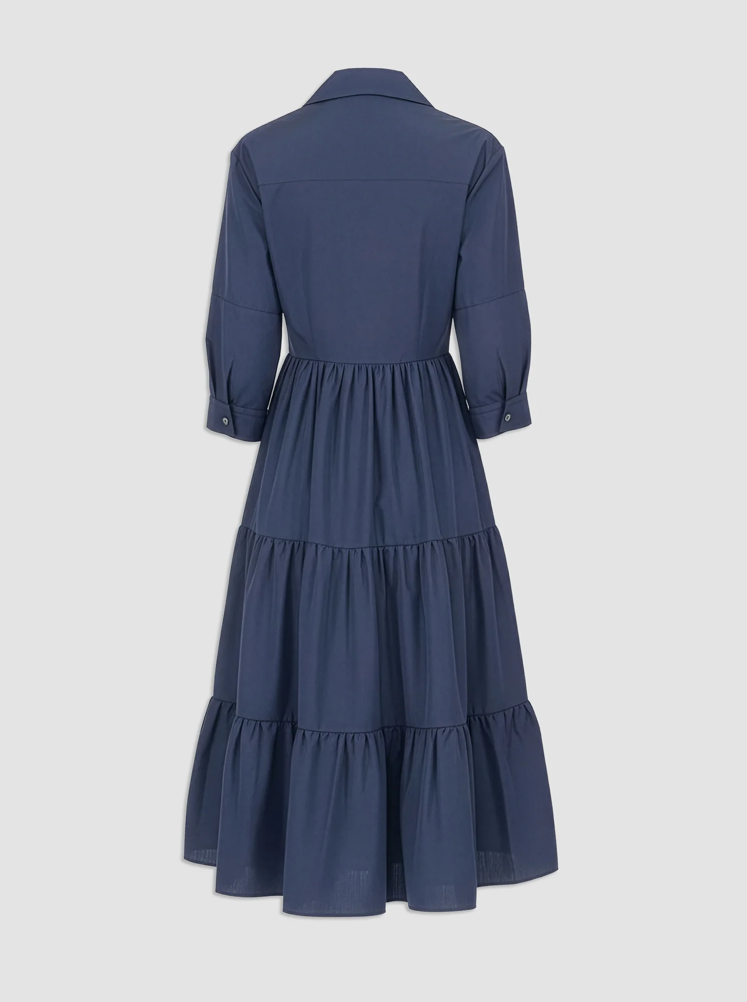MARSEILLE Tiered shirtdress Navy - Image 4