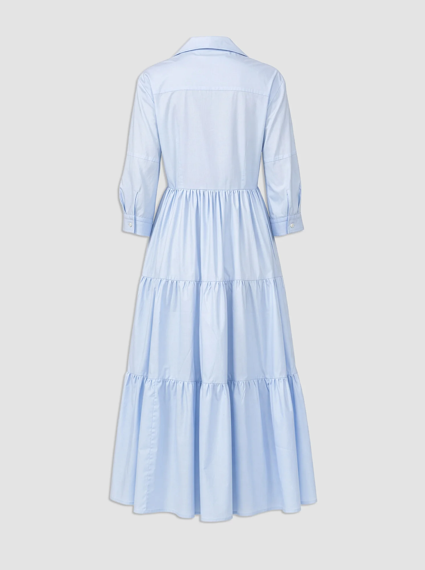 MARSEILLE Tiered shirtdress Pale Blue - Image 5