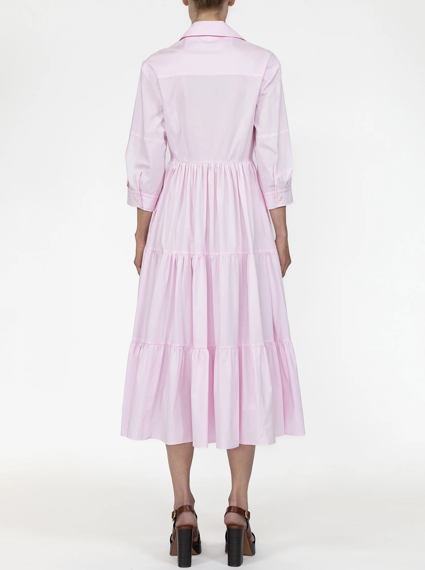 MARSEILLE Tiered shirtdress Pink - Image 3