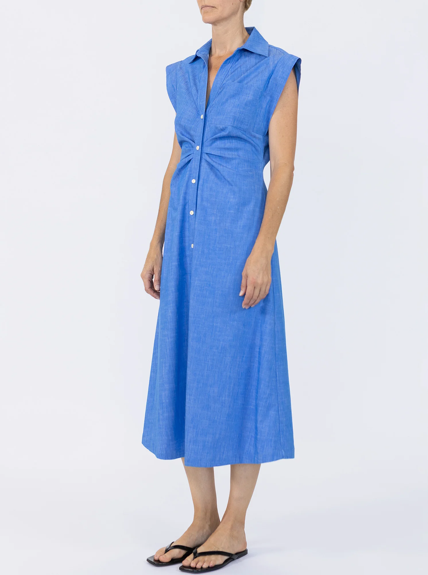 MIAMI Sleeveless shirtdress Bright Indigo - Image 6
