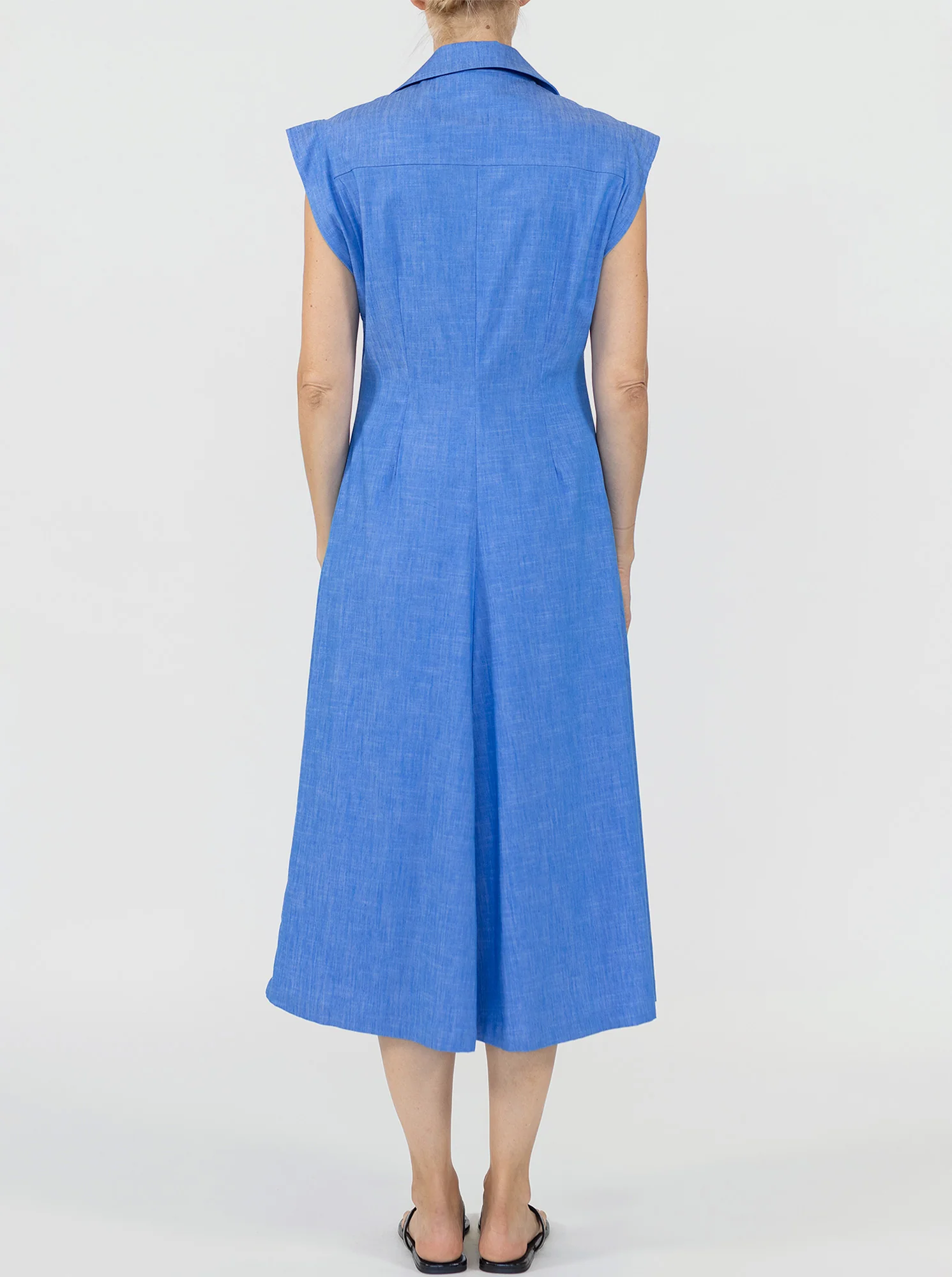 MIAMI Sleeveless shirtdress Bright Indigo - Image 7