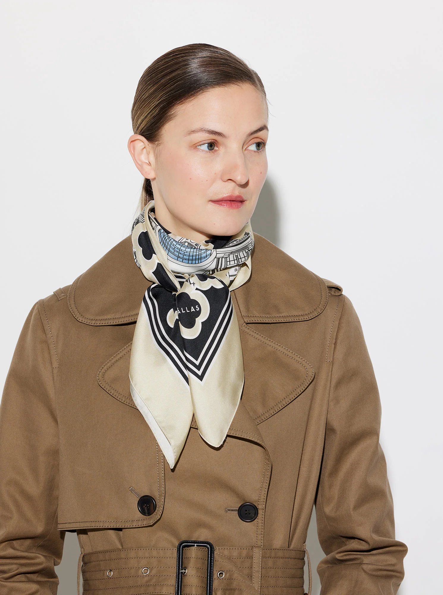 MILANO PRINT Silk Scarf Black/White large - Image 3