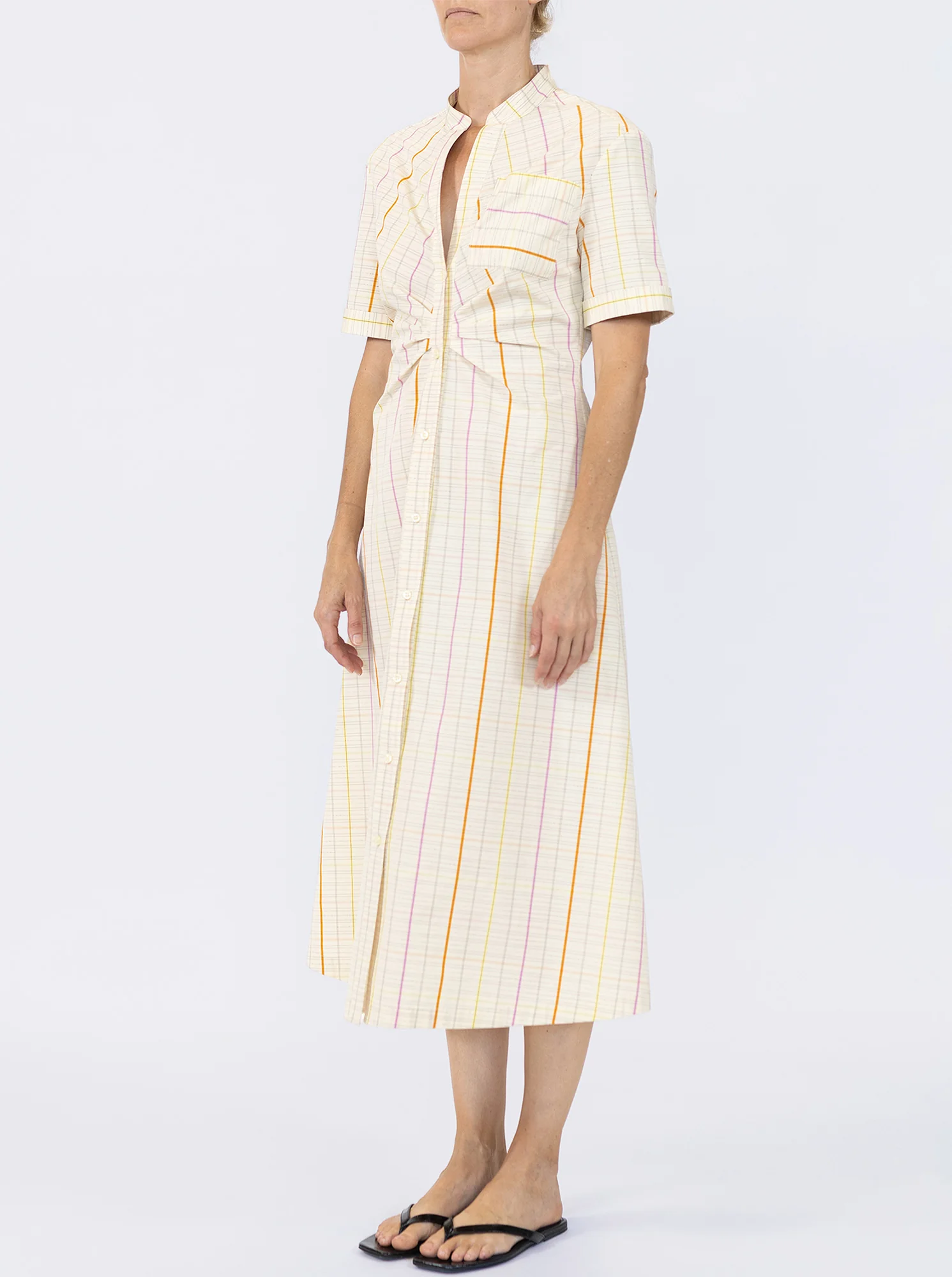NOOR Short sleeve shirtdress Natural - Image 3