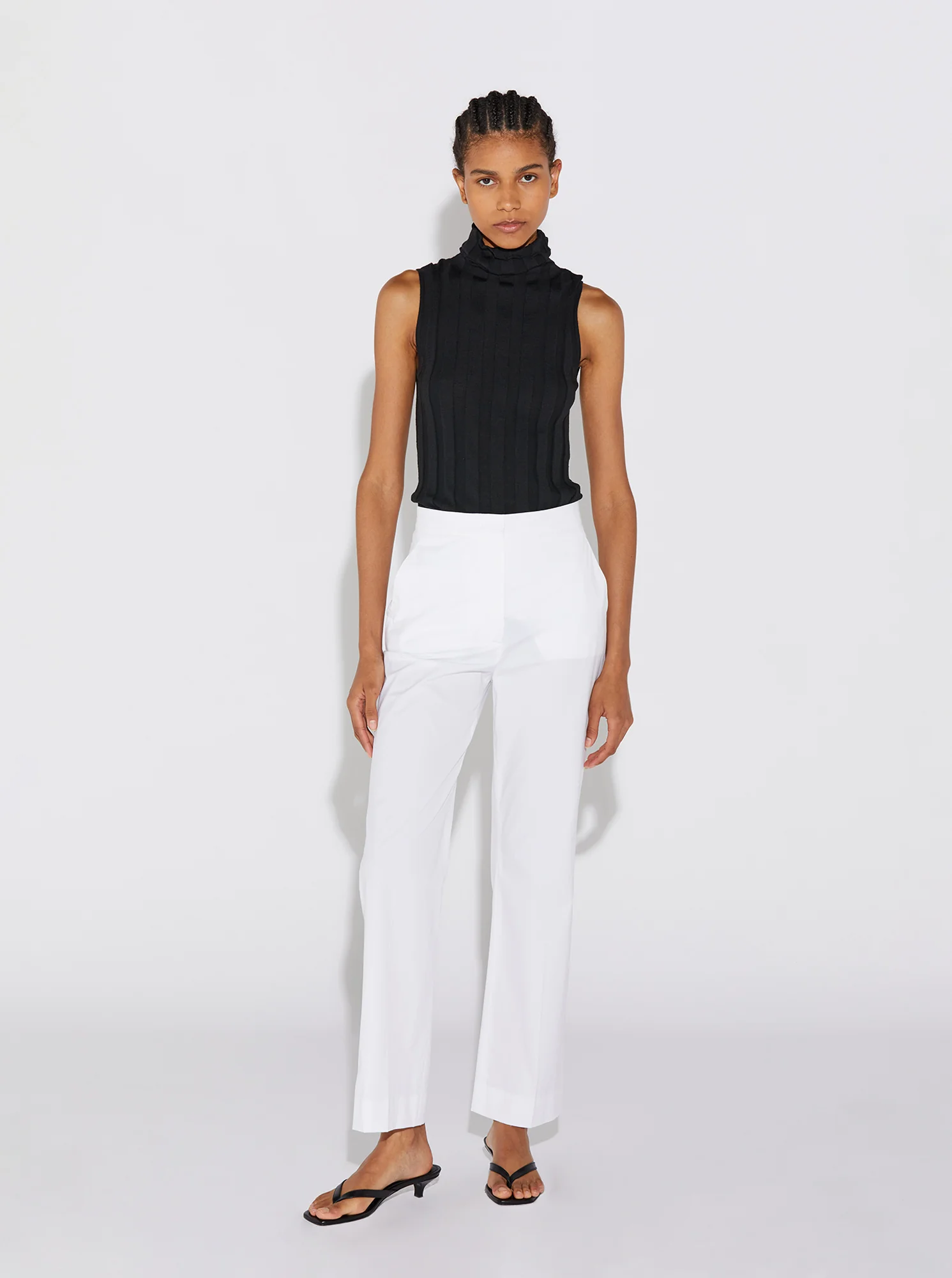 ROMY Sleeveless Turtleneck in Black - Image 3