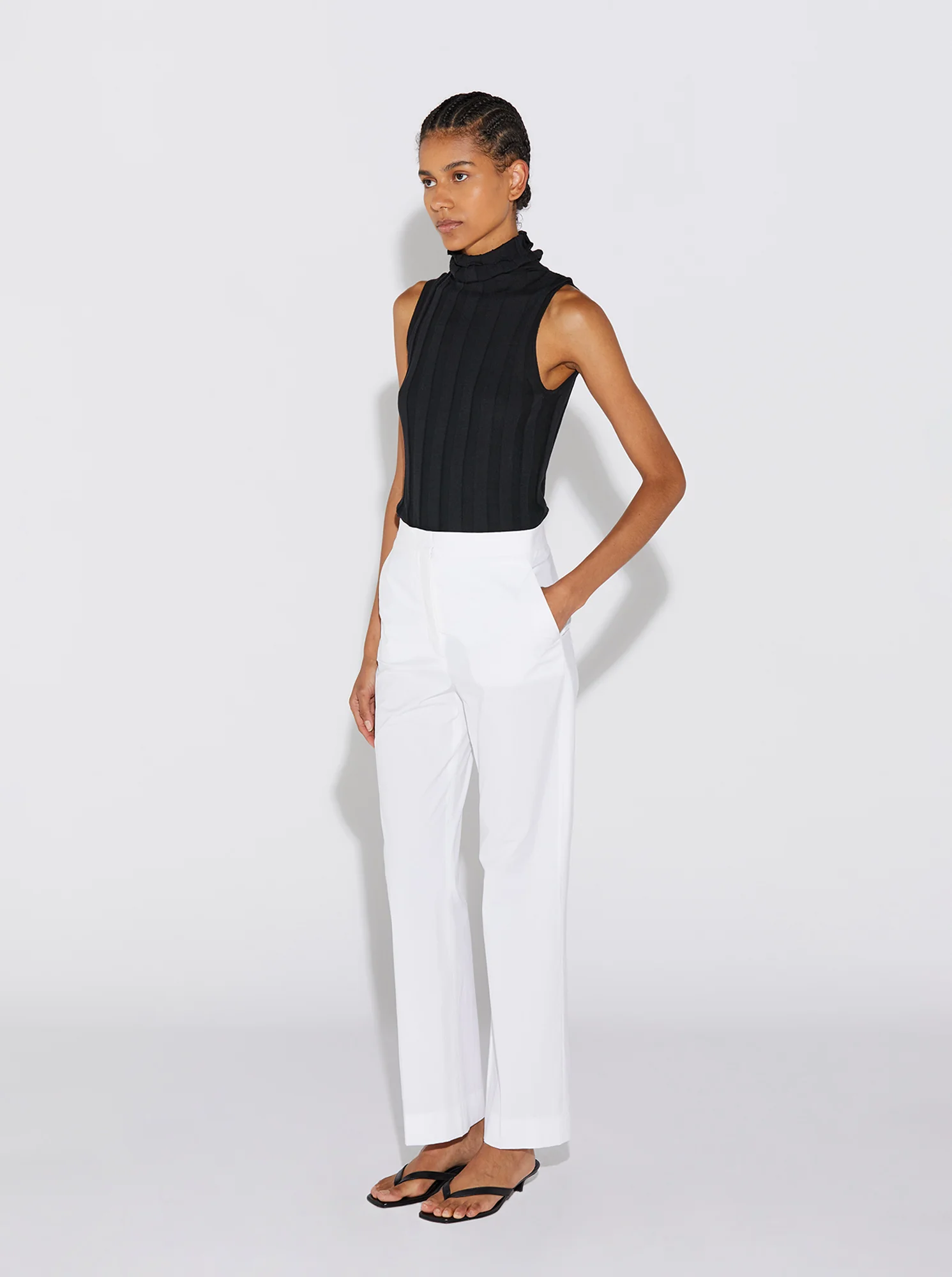 ROMY Sleeveless Turtleneck in Black - Image 4