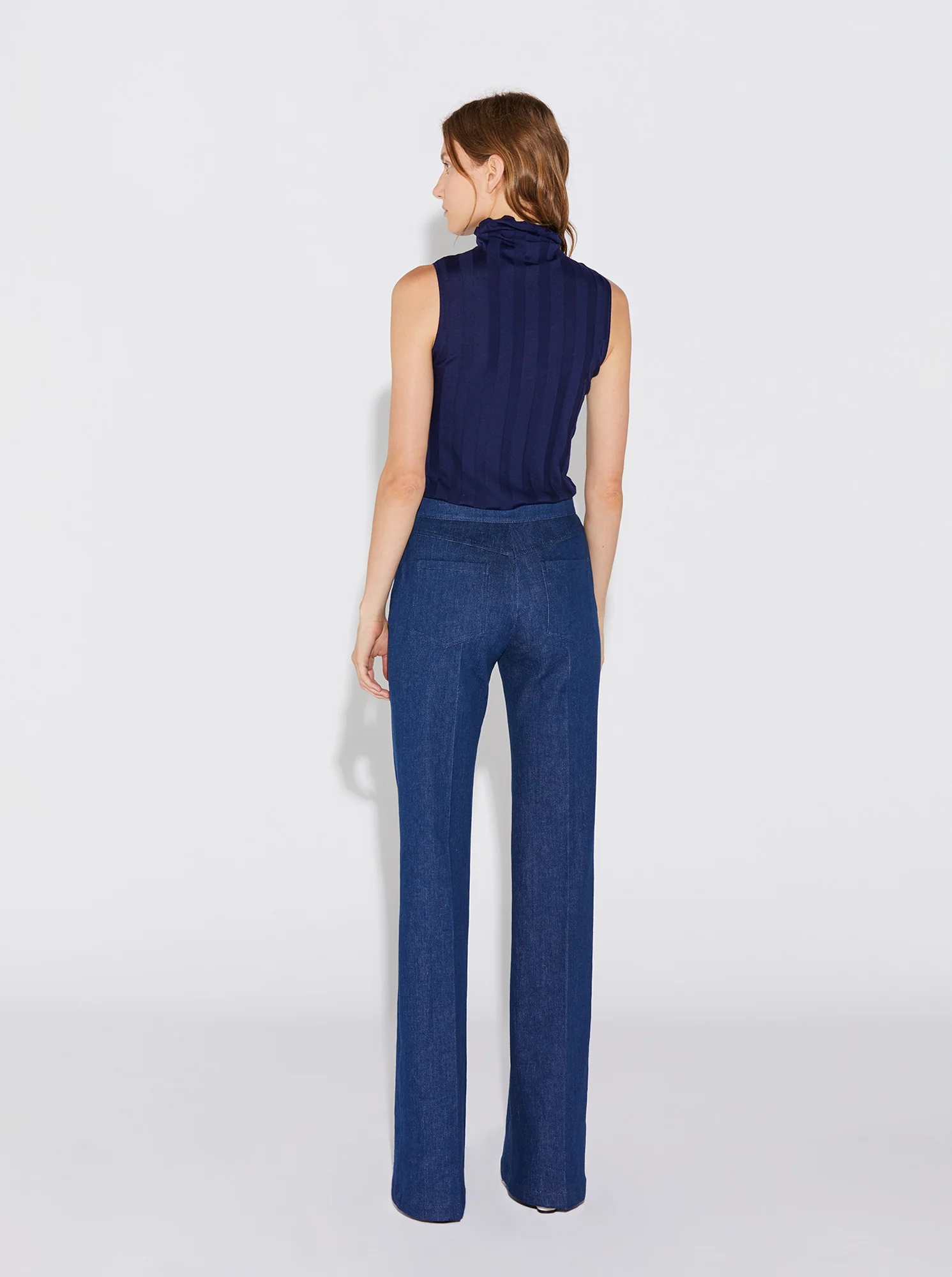 ROMY Sleeveless Turtleneck in Navy - Image 3