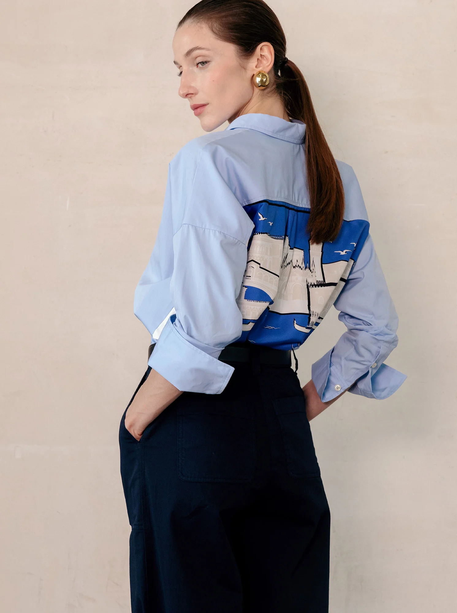 SAILOR Wide leg pant Navy - Image 3