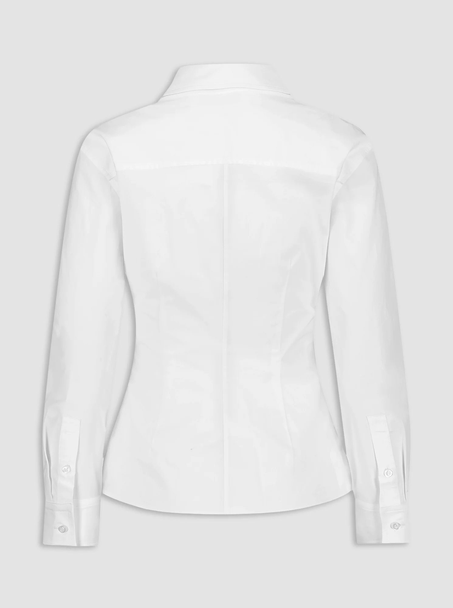 SAVILE Stretch Poplin Shirt White - Image 4