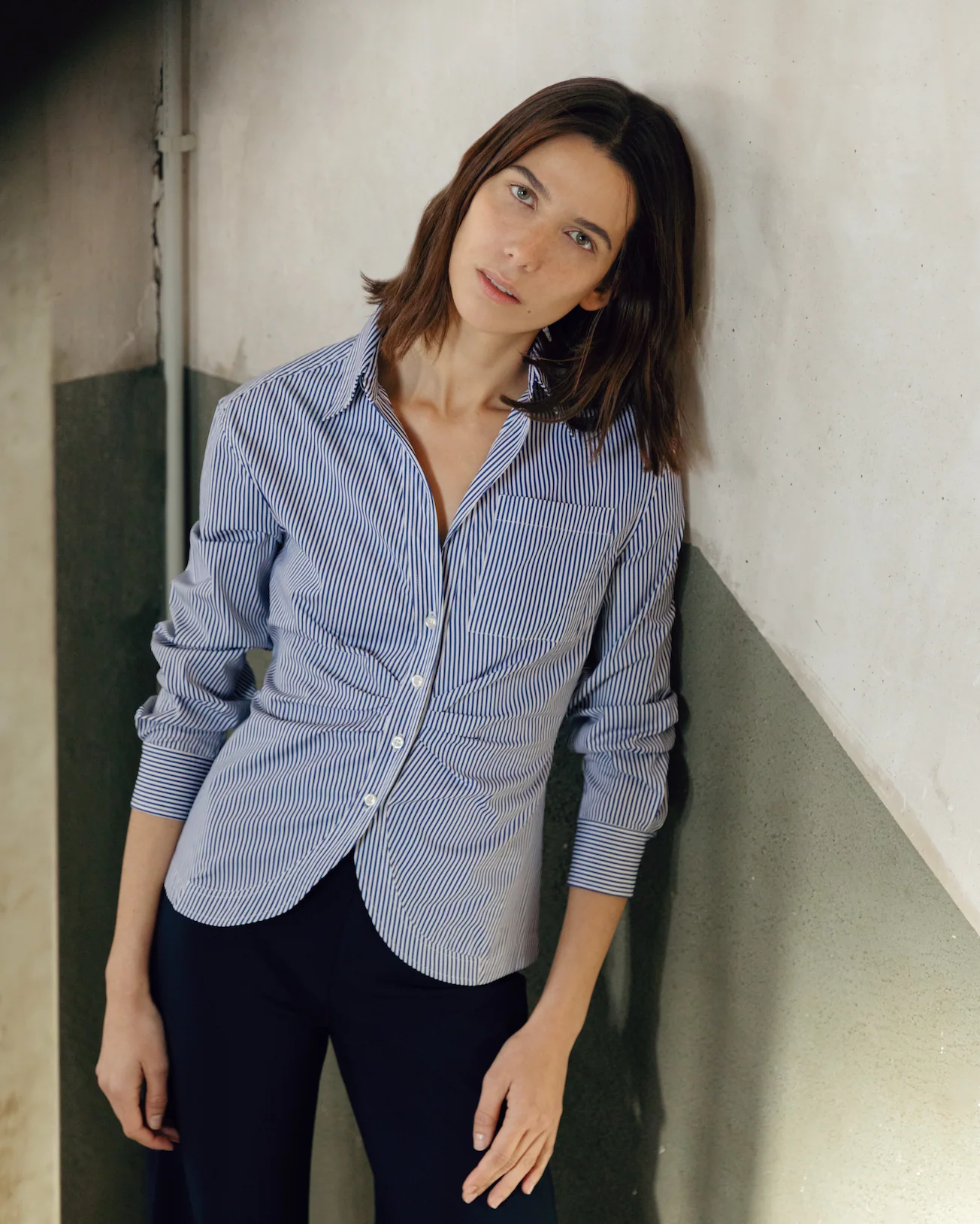 SIERRA Shirt Navy/White Stripe - Image 5